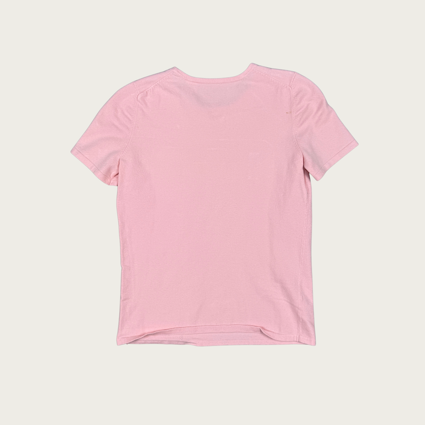 (XS) 90s/Y2K Pink Knit Baby Tee