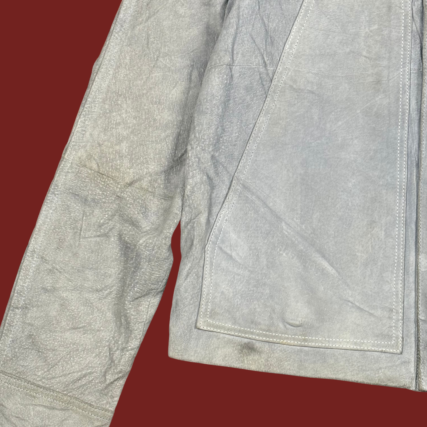 (S) Light Blue Leather Jacket