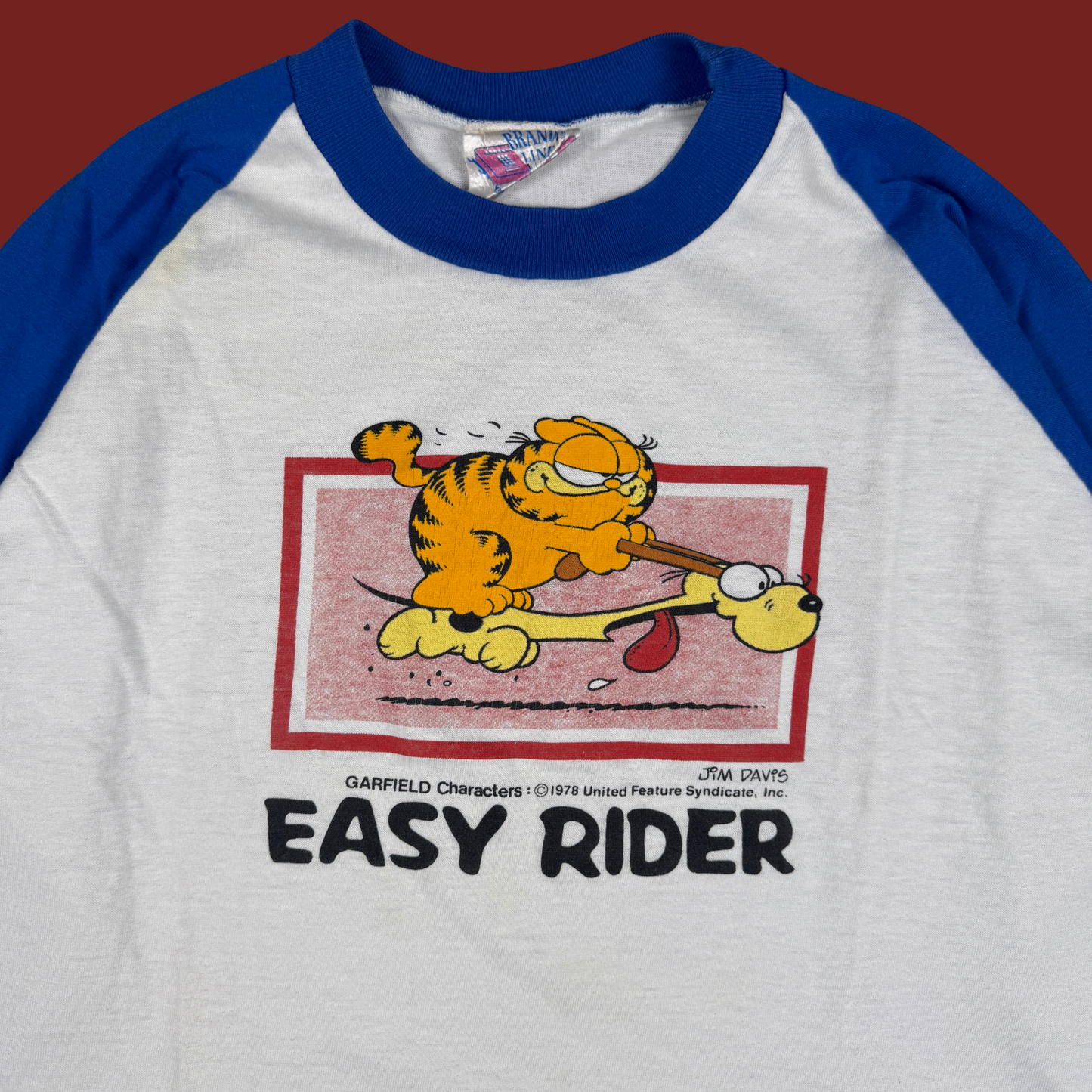 (M) 1978 Garfield "Easy Rider" Baseball Tee