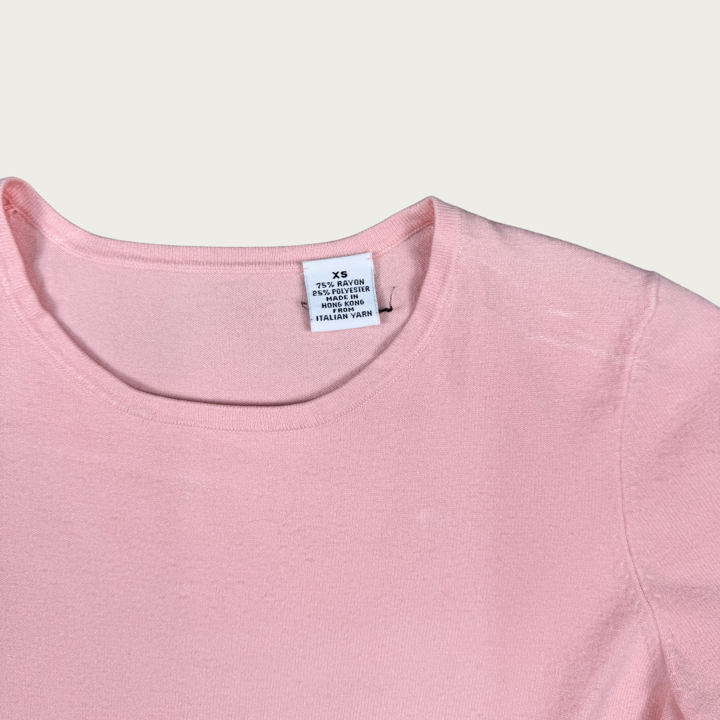 (XS) 90s/Y2K Pink Knit Baby Tee