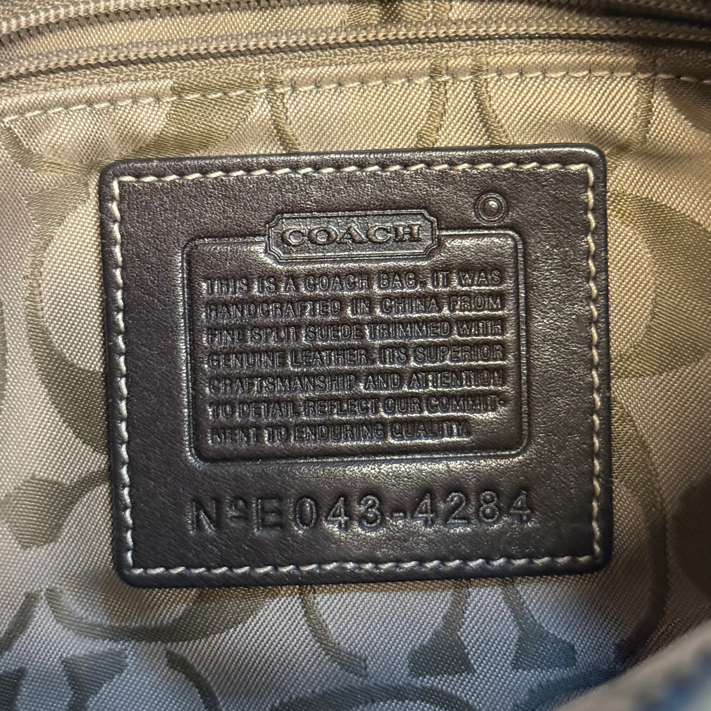 2004 Coach Blue Suede Hobo Crescent Bag