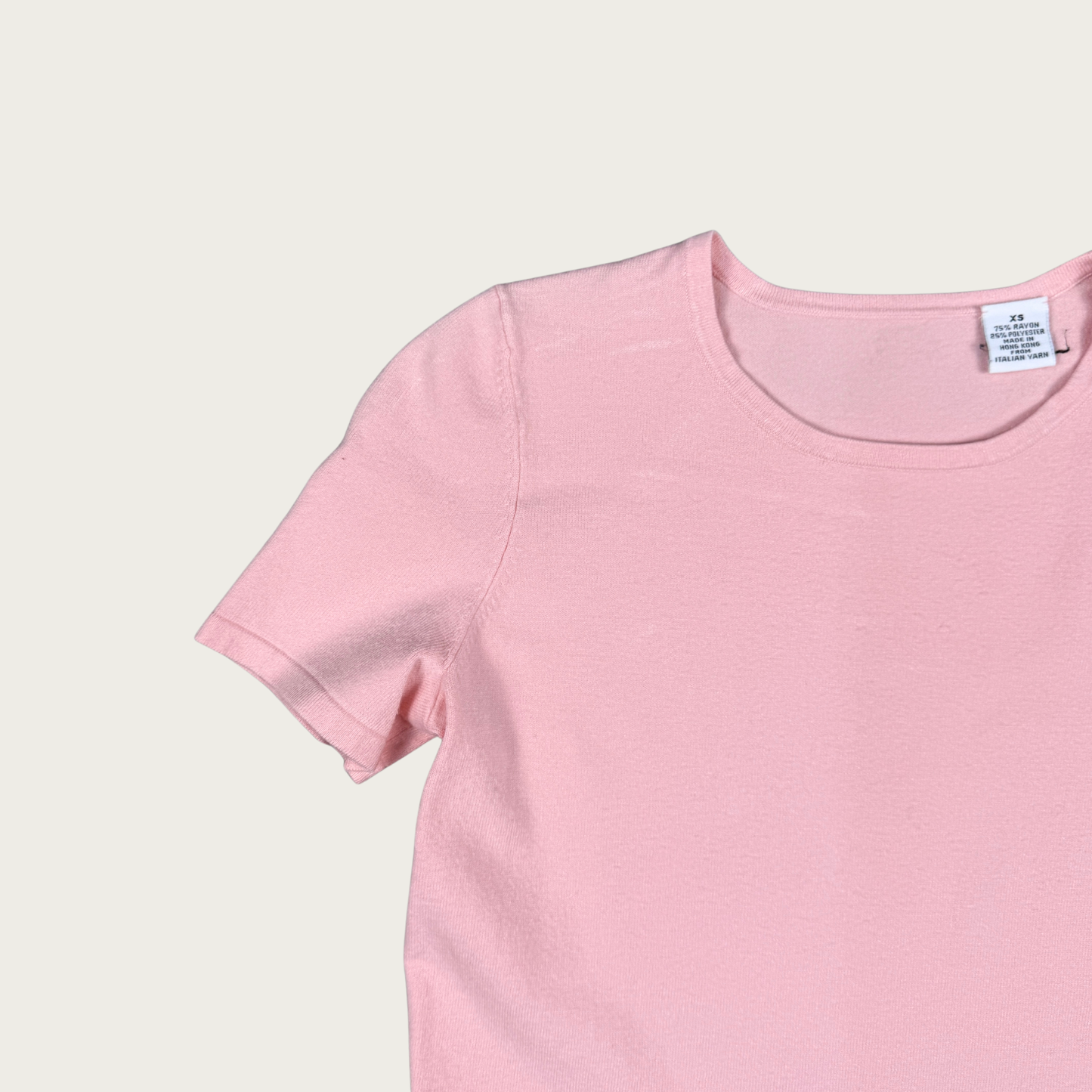 (XS) 90s/Y2K Pink Knit Baby Tee