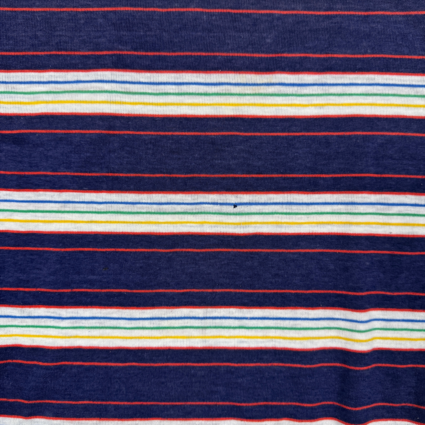 (L) 70s Rainbow Striped Pocket Tee