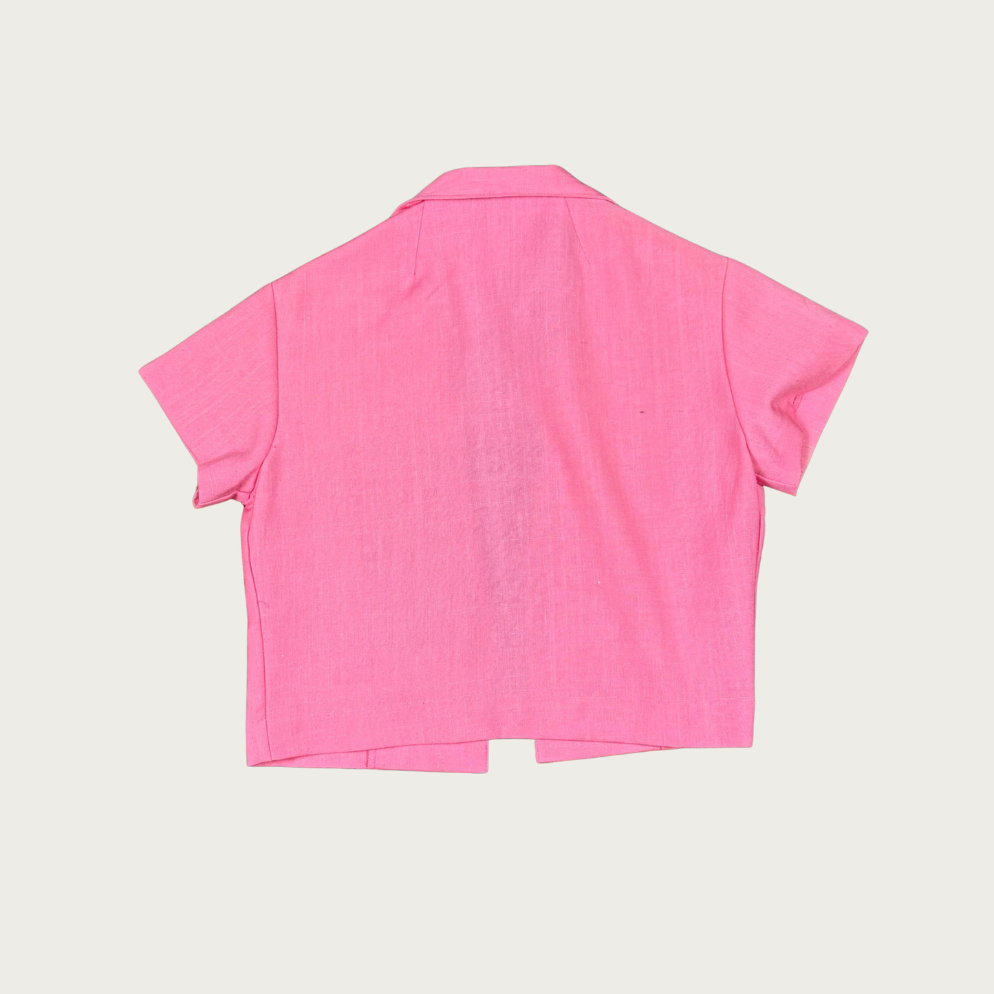 (S/M) 60s/70s Pink Linen Top
