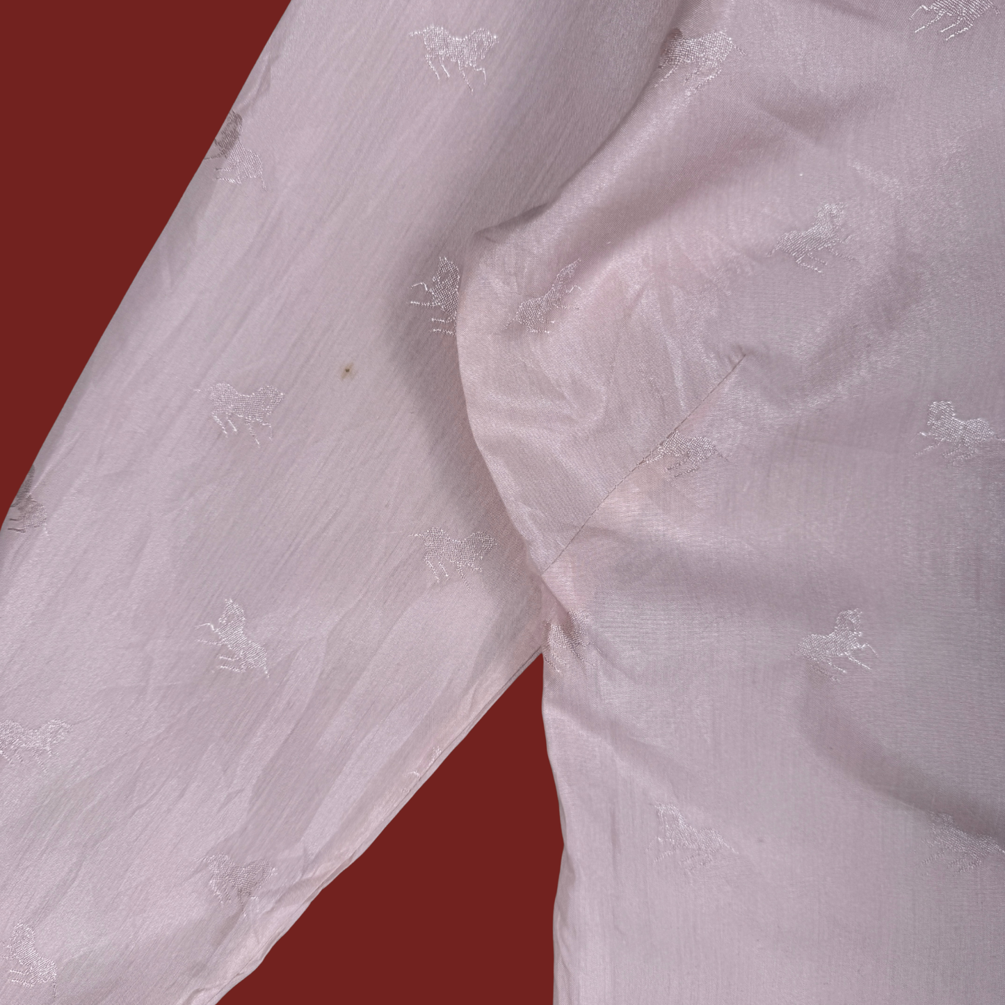 (M/L) 70s/80s H Bar C Pink Horse Print Western Shirt