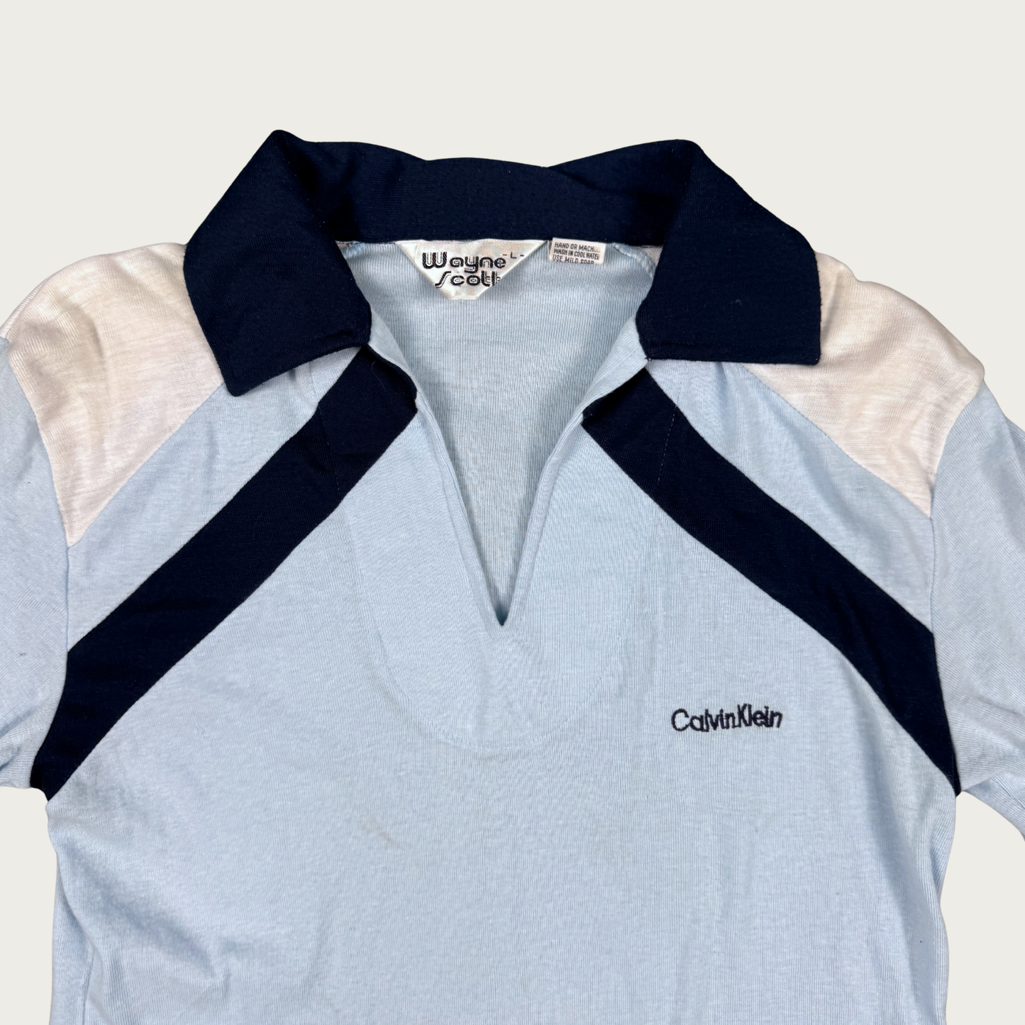 (M/L) 80s Blue/Navy Polo Top