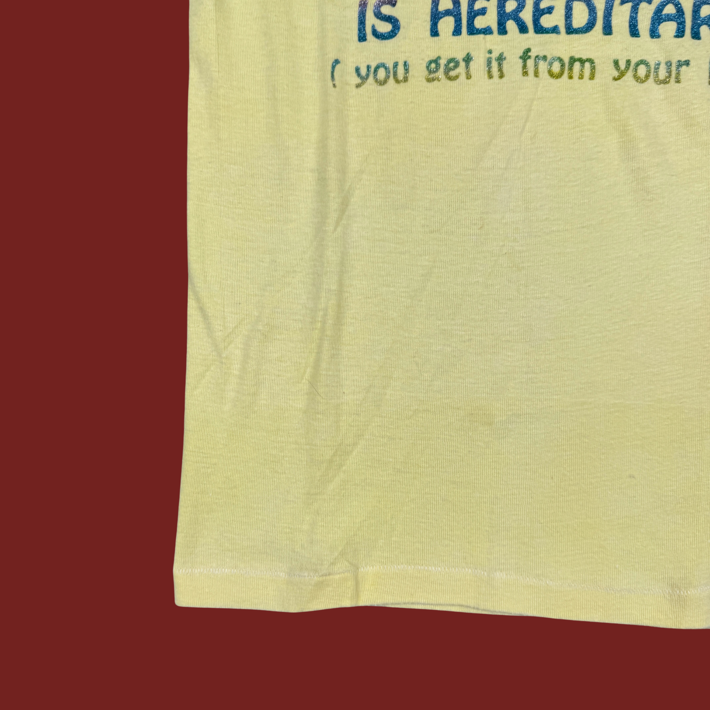 (S/M) 70s "Insanity Is Hereditary" Baby Tee