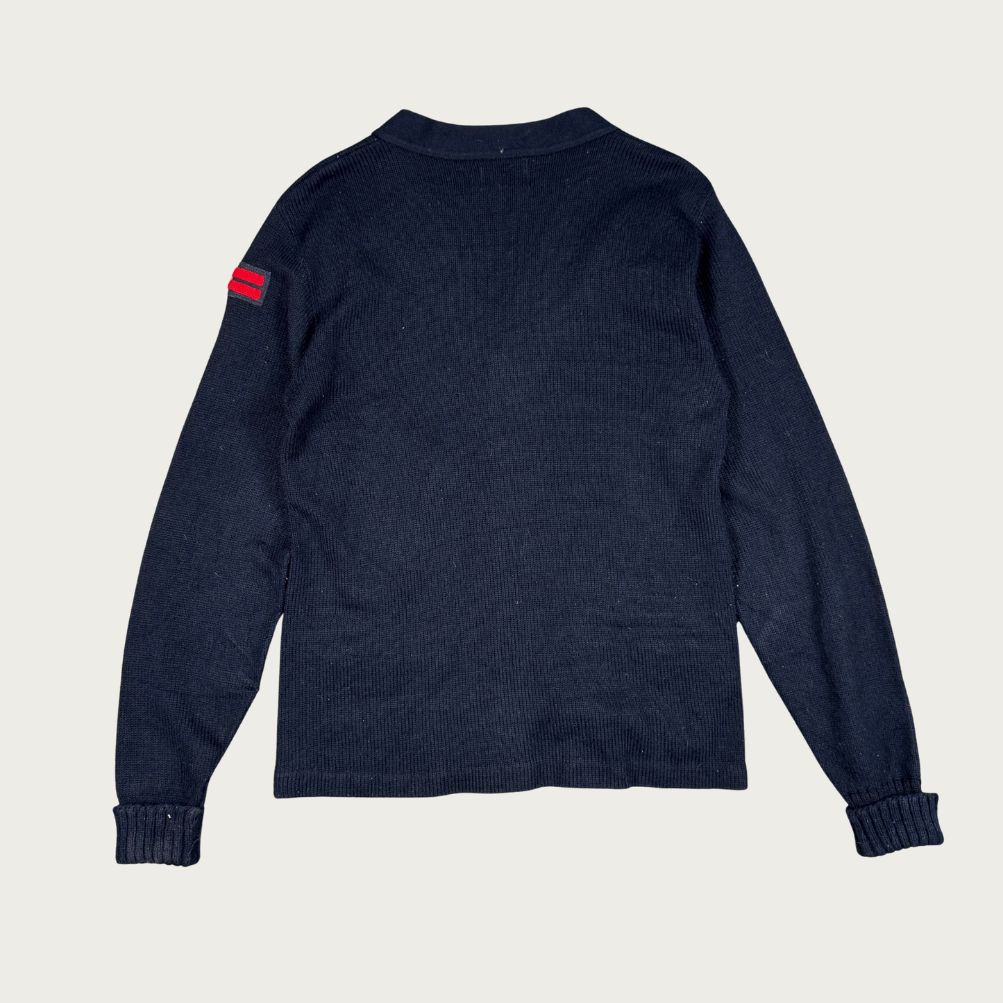 (L) 80s Red/Black Soccer Varsity Cardigan