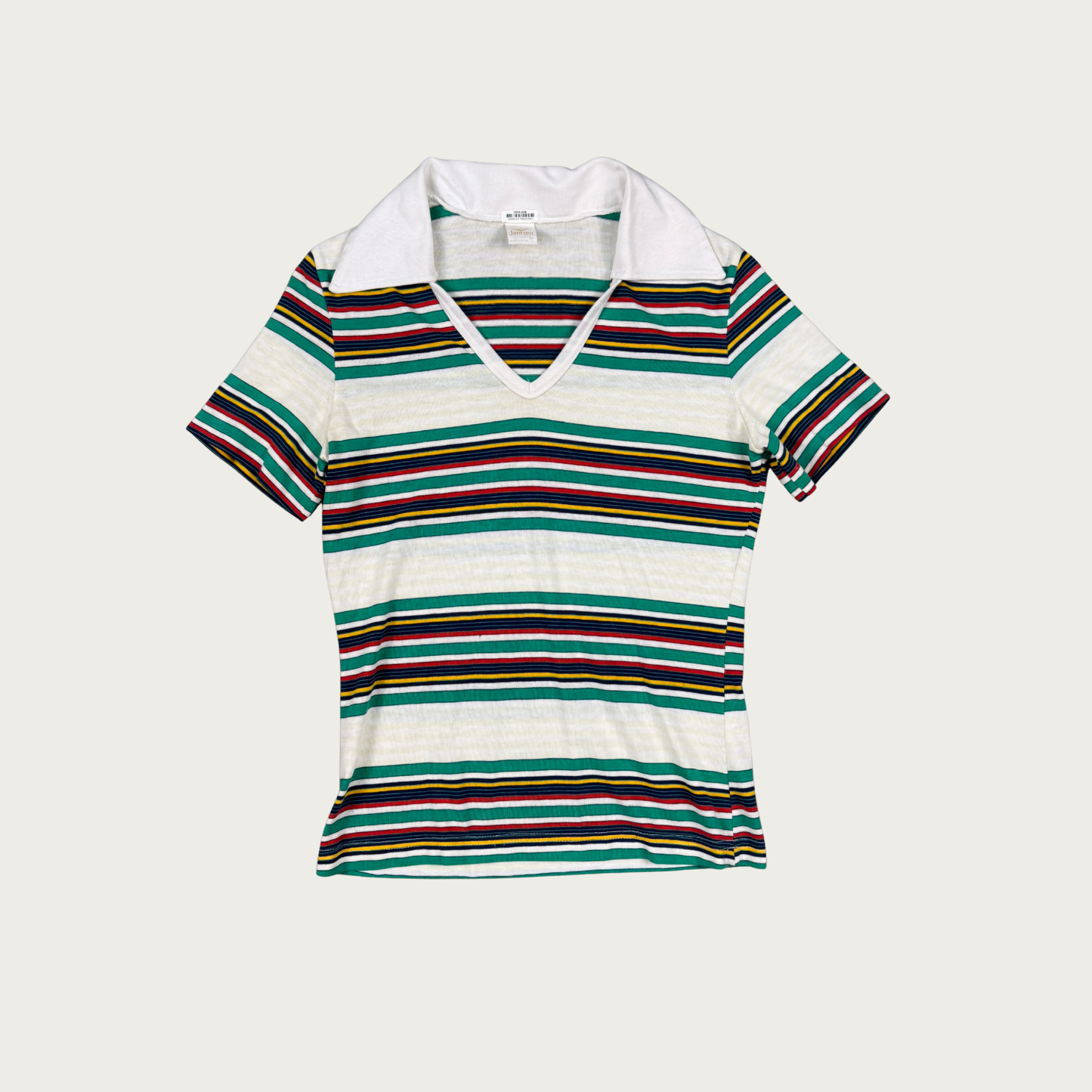 (M) 80s/90s Striped Collared Tee