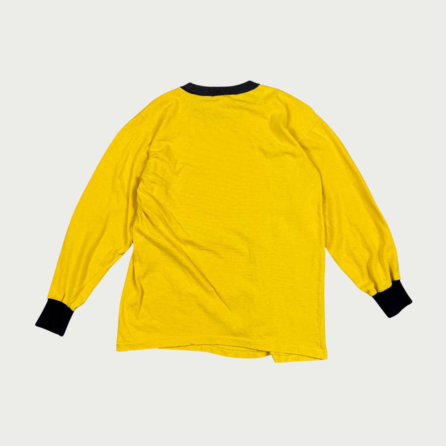 (M) Yellow/Navy Long Sleeve Ringer Tee