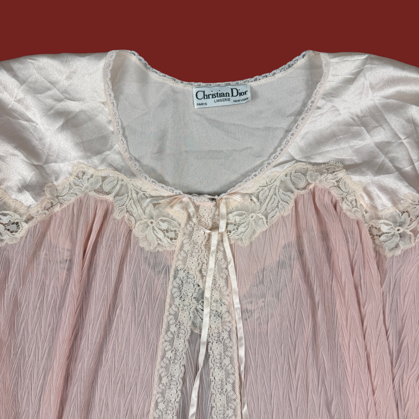(M) 70s/80s Christian Dior Baby Pink Peignoir
