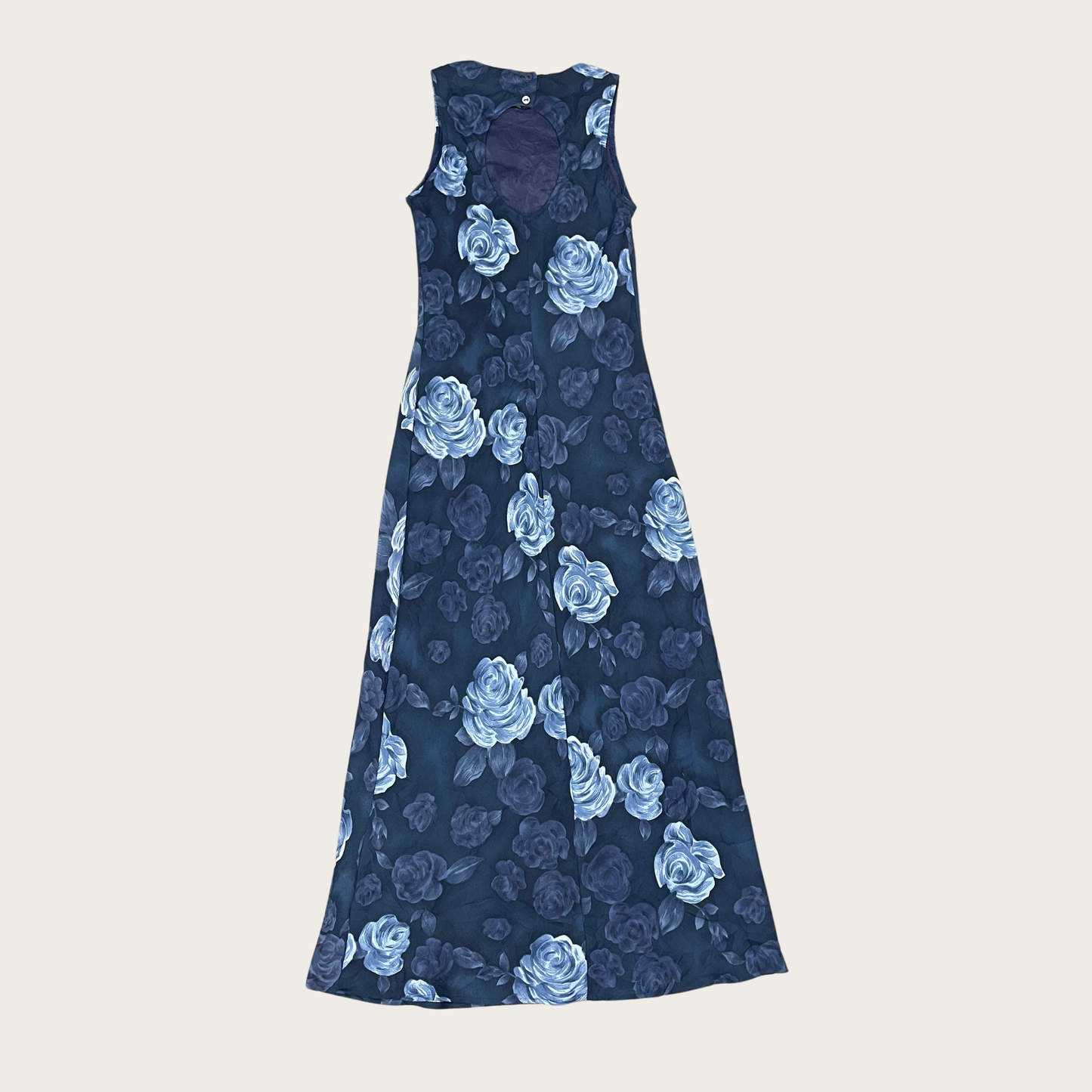 (S) 90s/Y2K Blue Floral Maxi Dress
