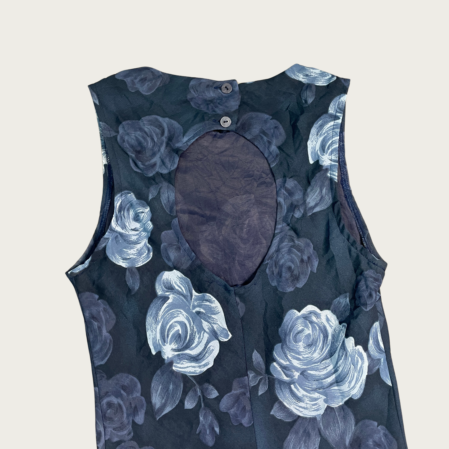 (S) 90s/Y2K Blue Floral Maxi Dress