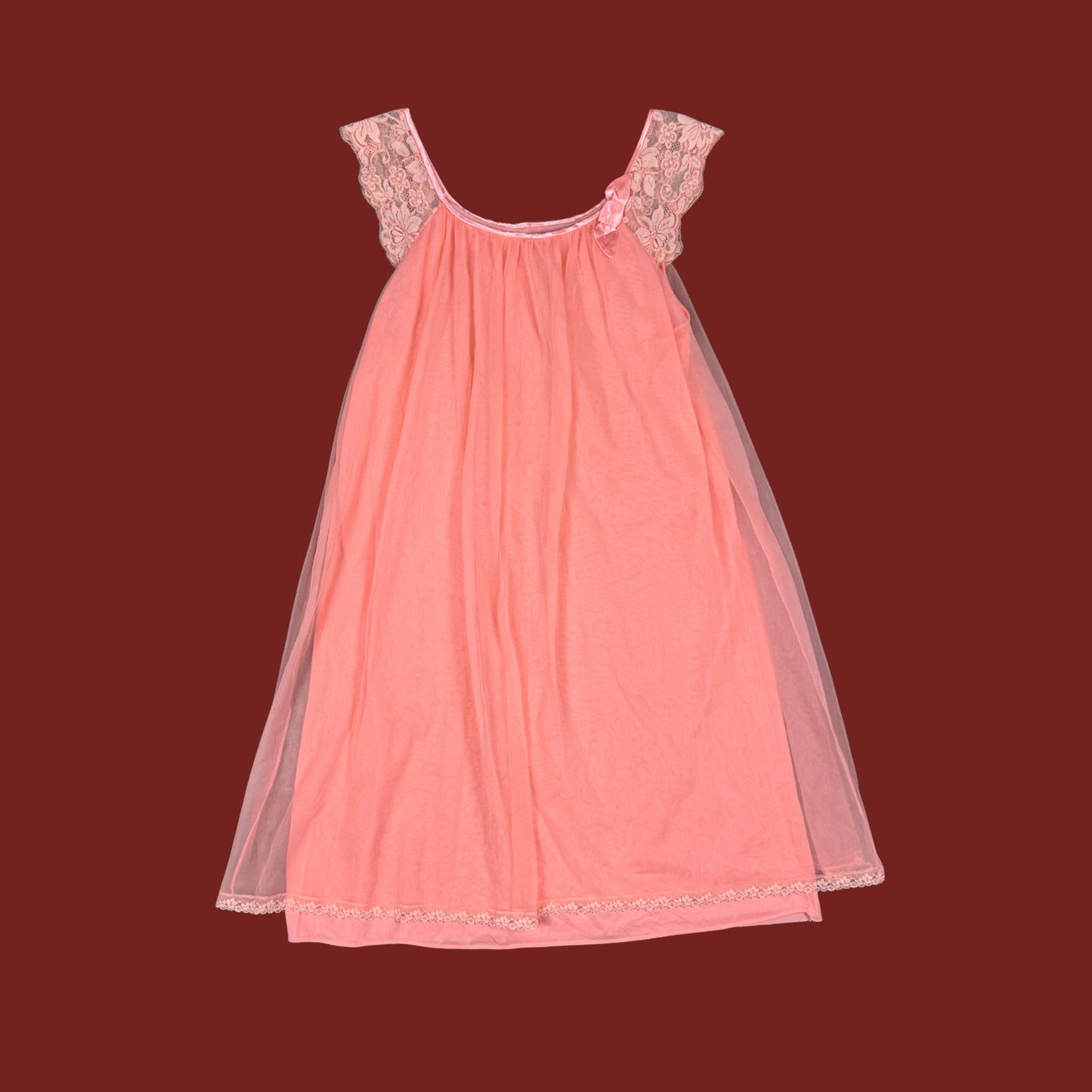(M) 60s/70s Vibrant Pink Slip Dress