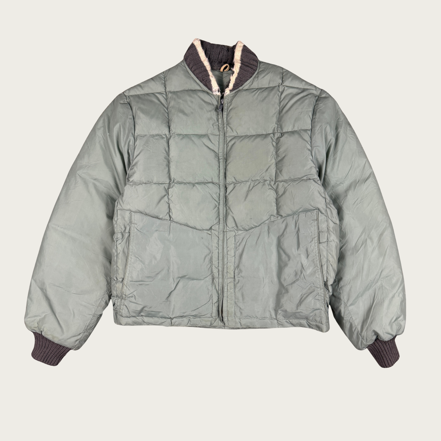 (M) 60s/70s Green Puffer Jacket