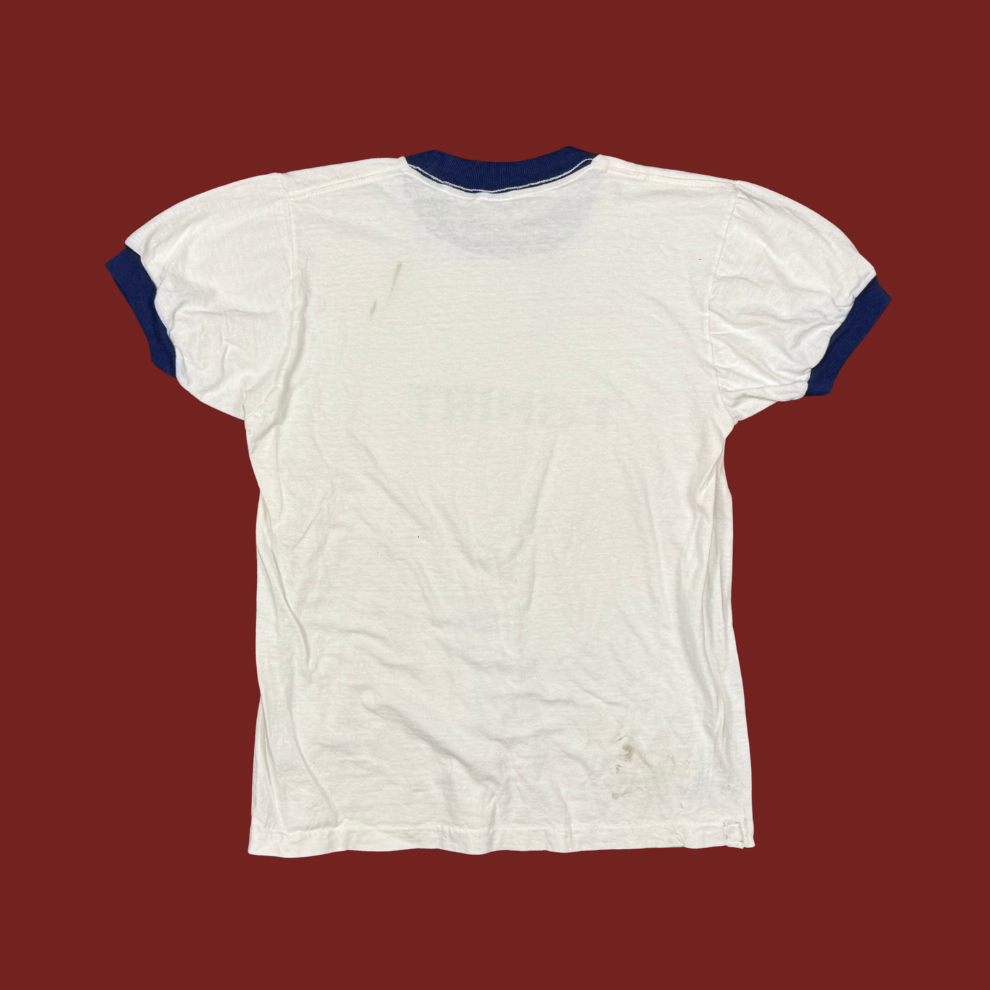(S) TCW White/Navy Screen Printed Vintage Ringer Tee
