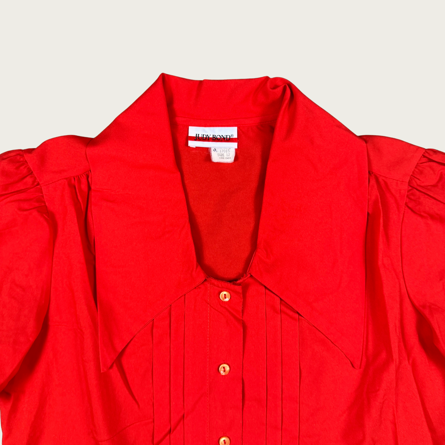 (L) 80s Red Oversized Collar Blouse
