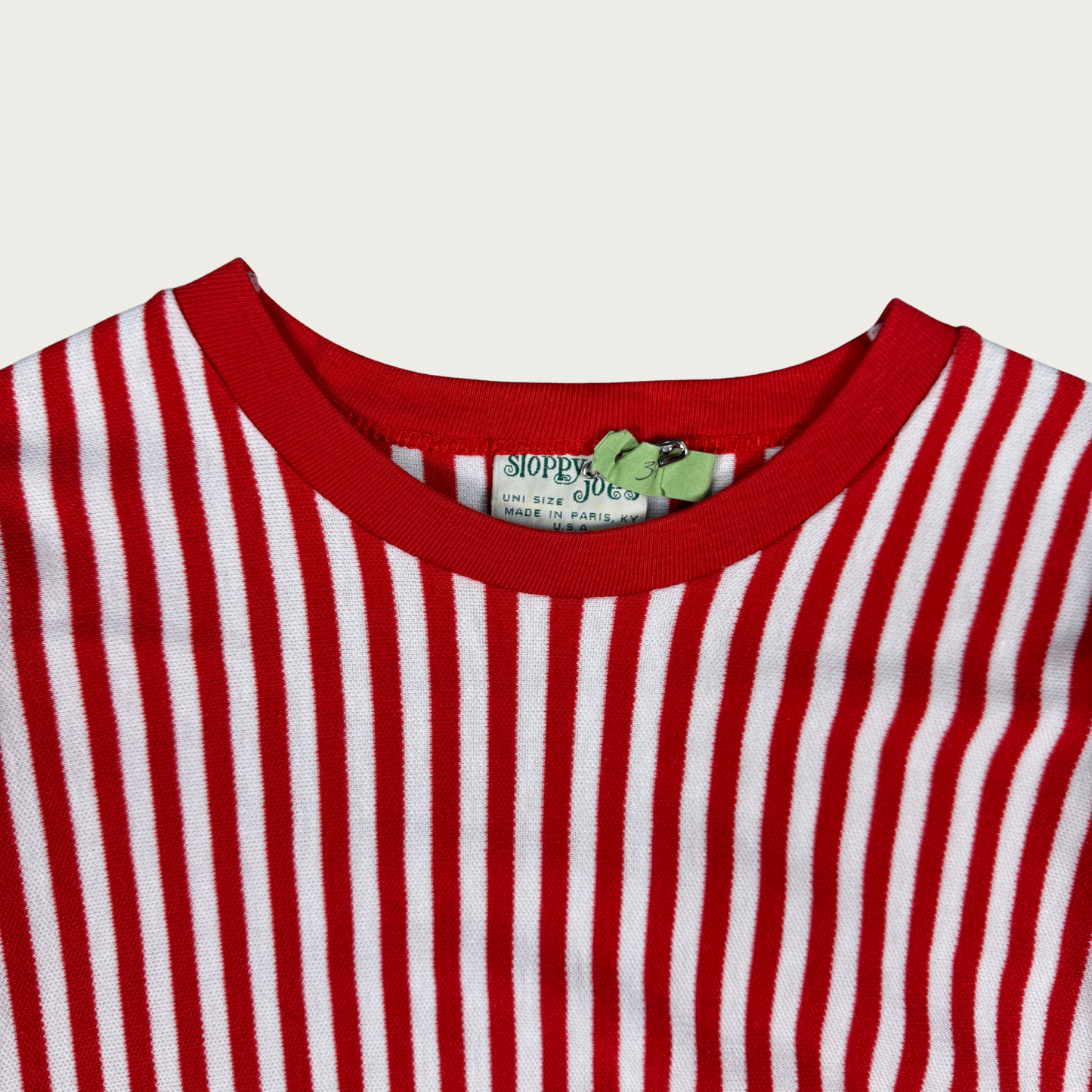 (S) 80s Red/White Striped Dolman Top