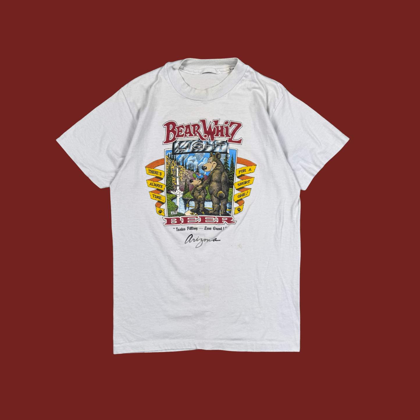 (S) 1986 "Bear Whiz Light" Beer Parody Tee