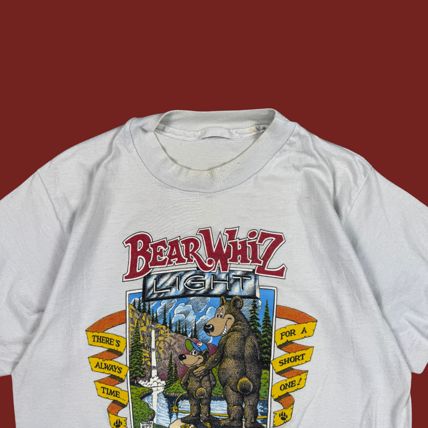 (S) 1986 "Bear Whiz Light" Beer Parody Tee