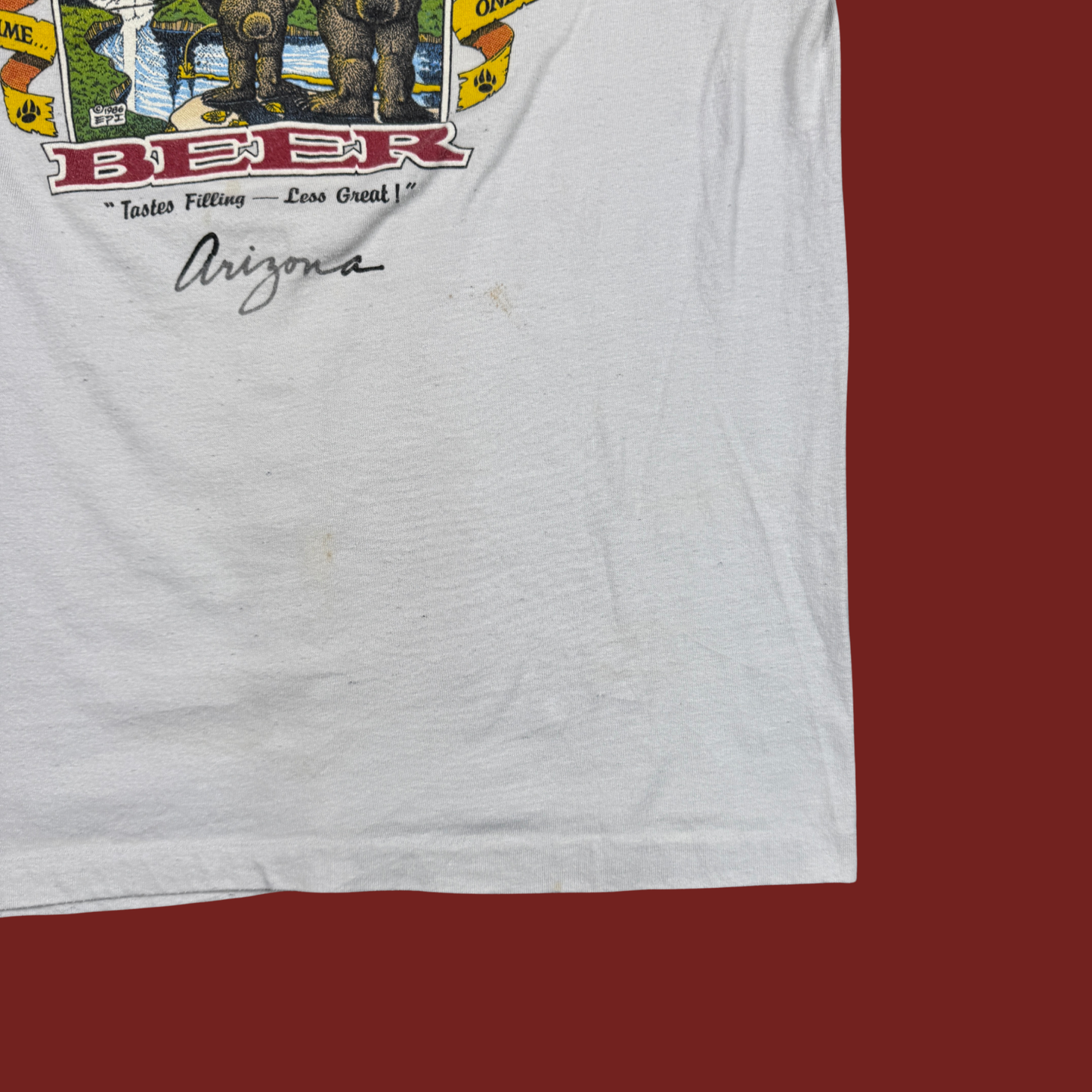 (S) 1986 "Bear Whiz Light" Beer Parody Tee