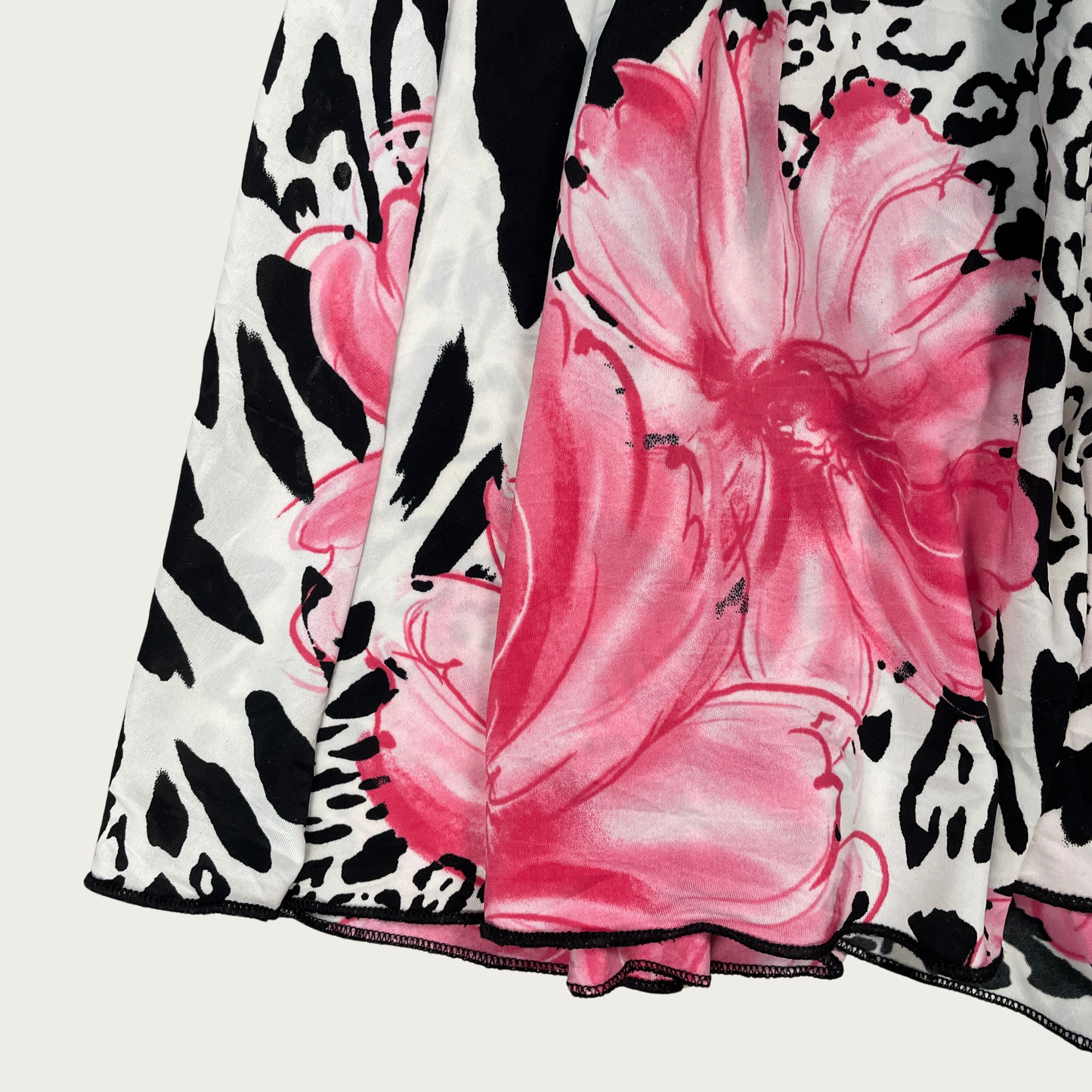 (XS/S) Y2K Pink Floral Animal Print Midi Dress