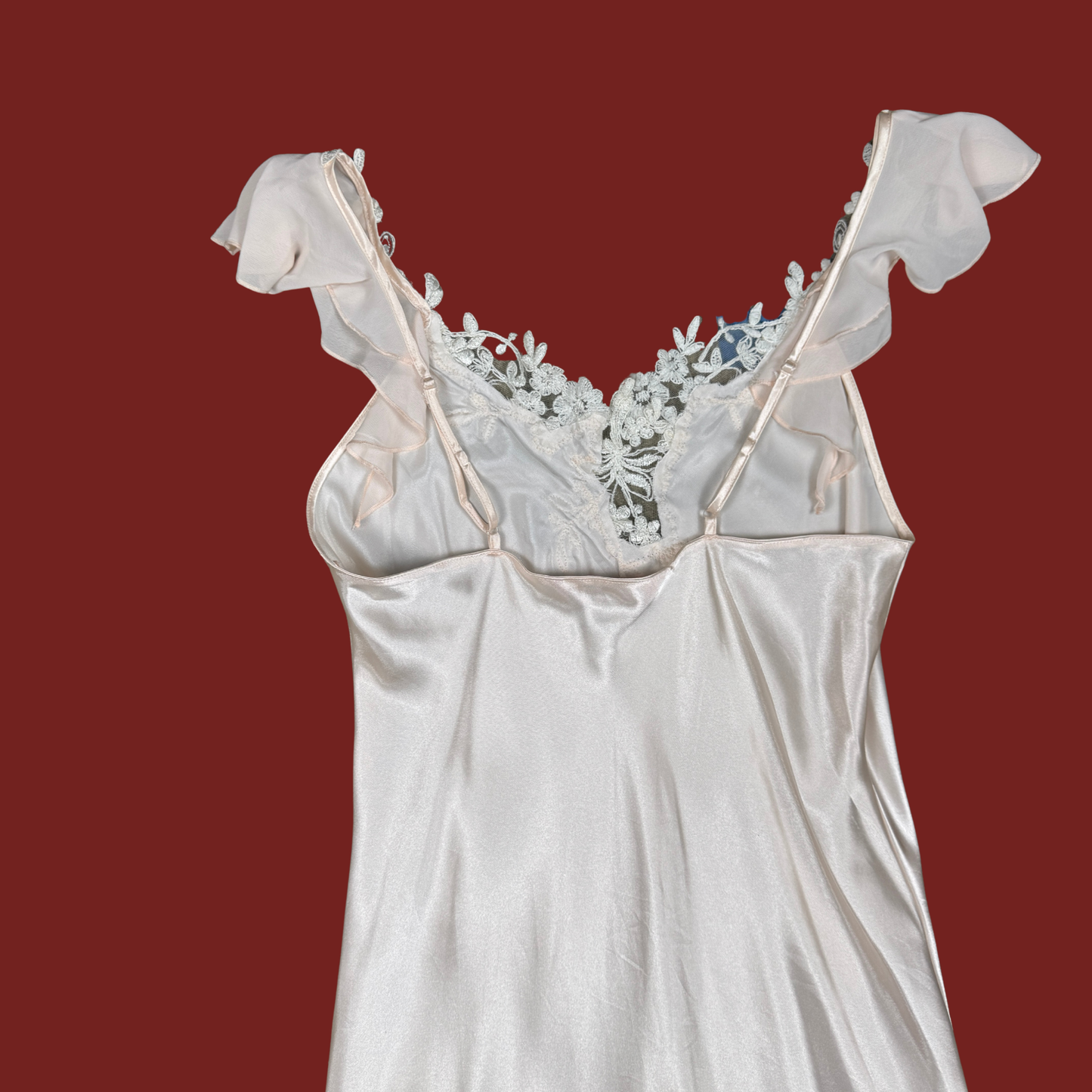 (S) Y2K Baby Pink Beaded Midi Slip Dress