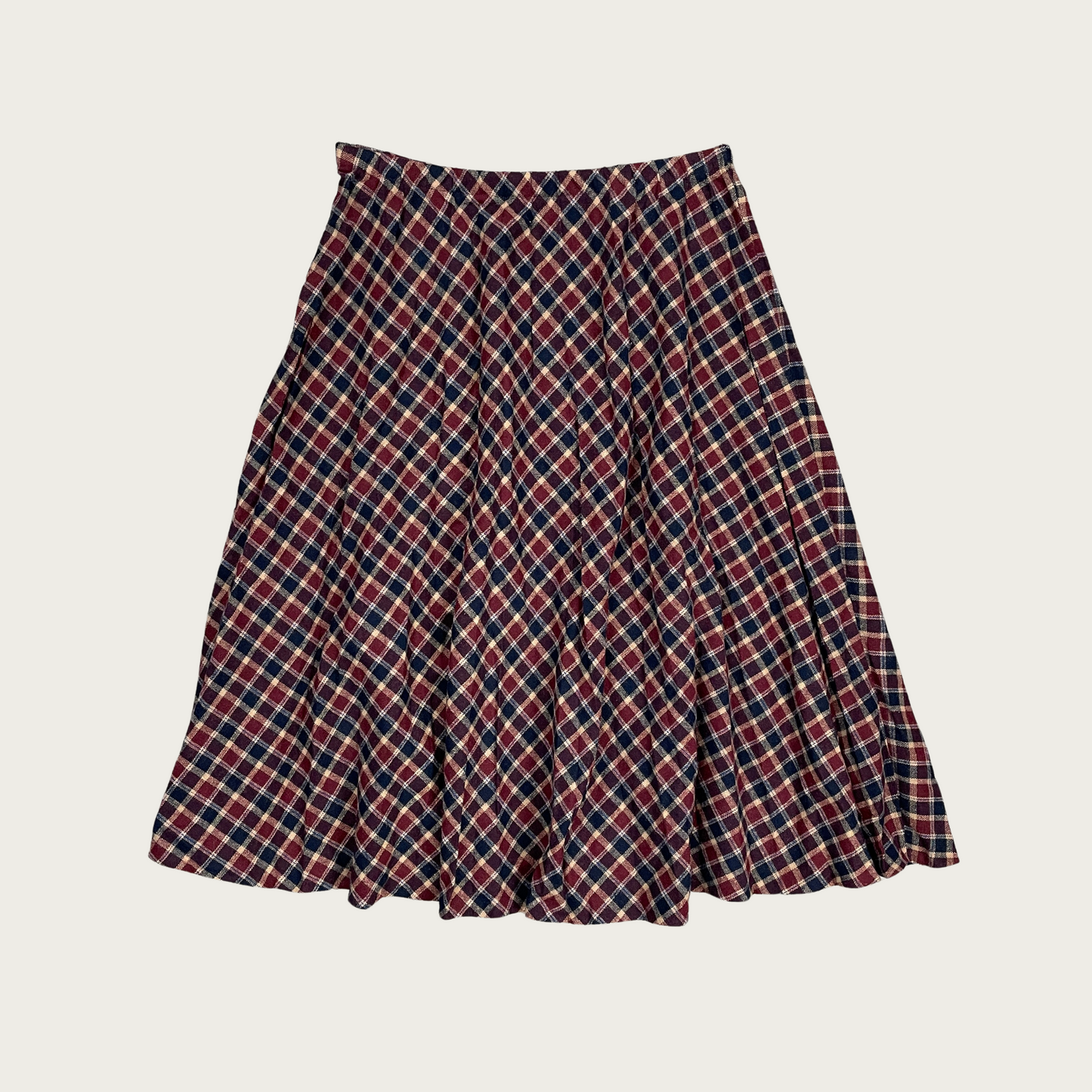 (M) Plaid Midi Skirt
