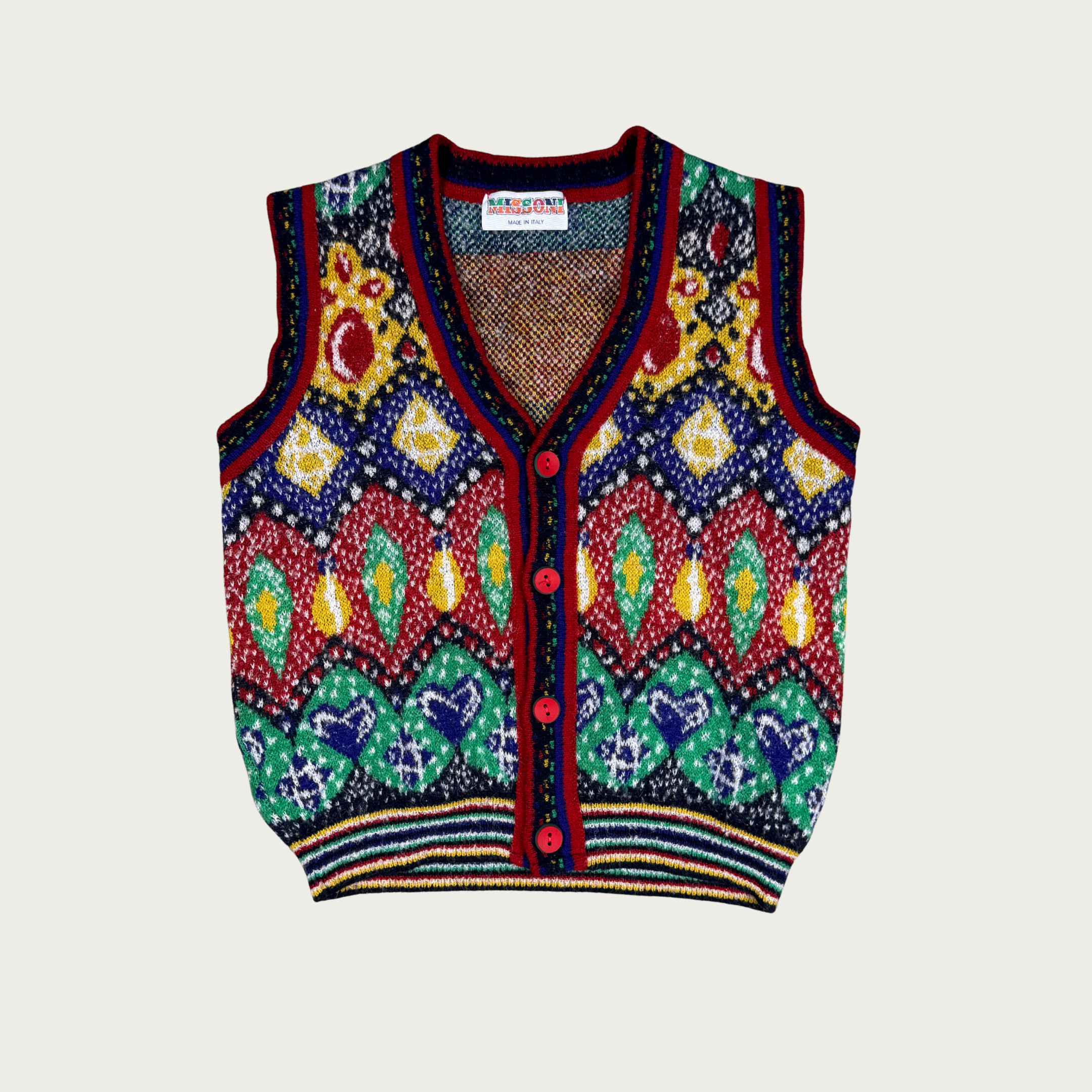 M) 80s Missoni Graphic Knit Vest – The Clothing Warehouse