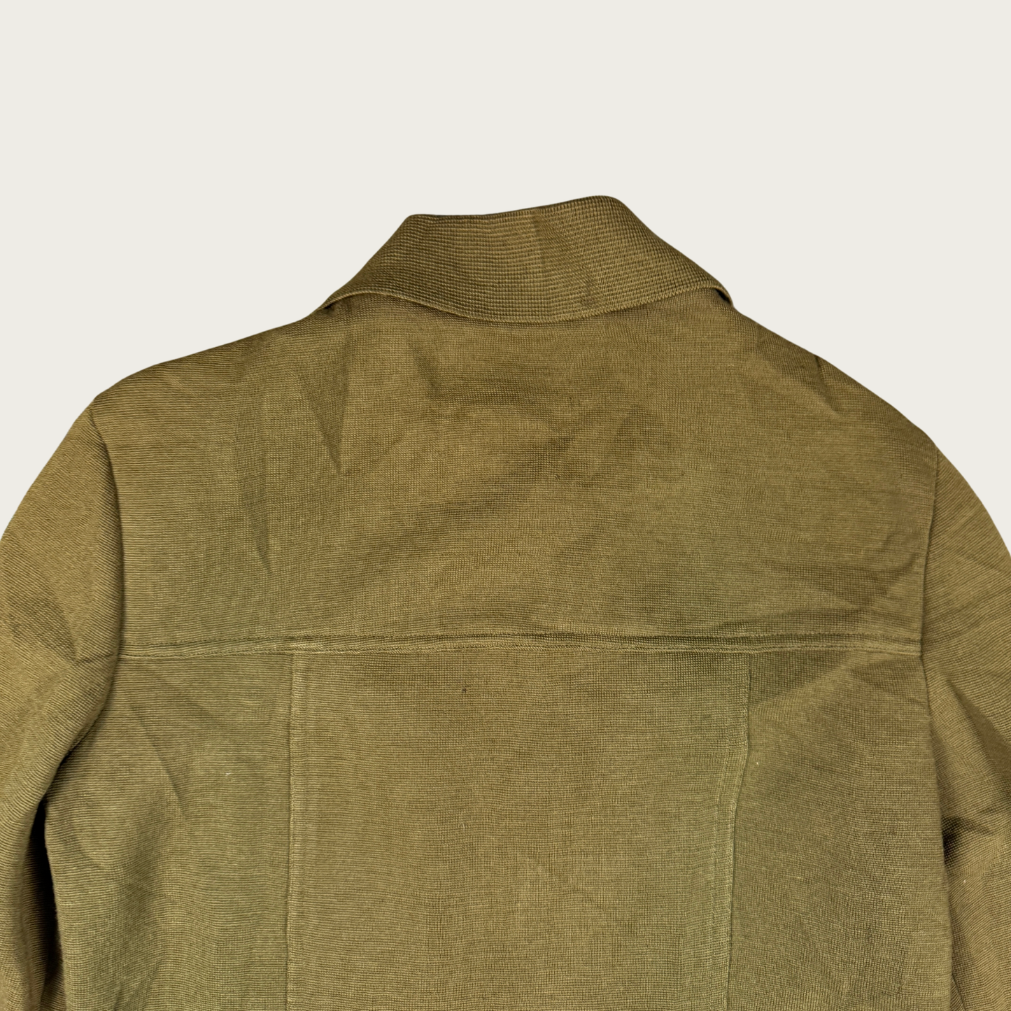 (M) 70s Khaki Suede Wool Shirt Jacket