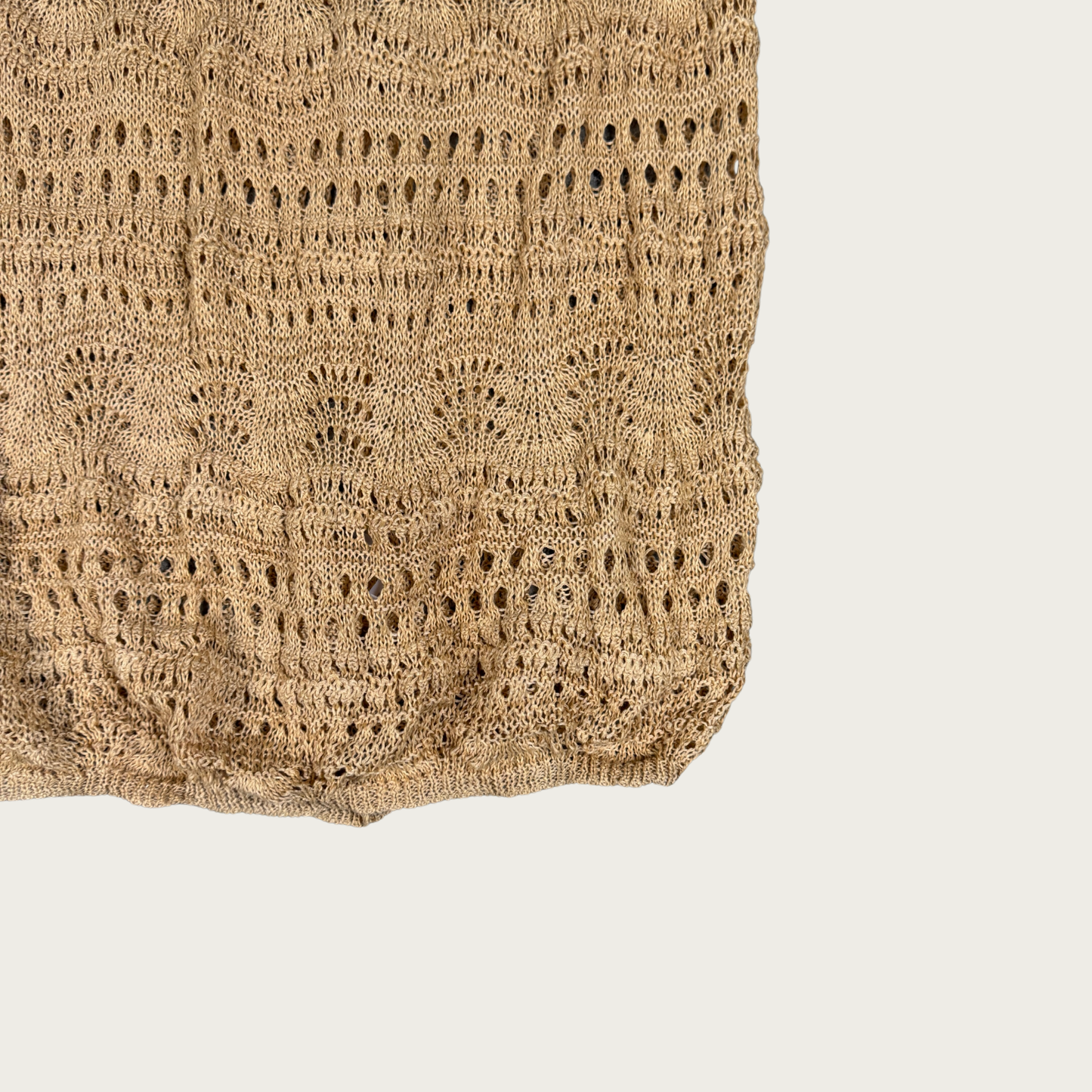(S/M) Tan Open Knit Maxi Skirt