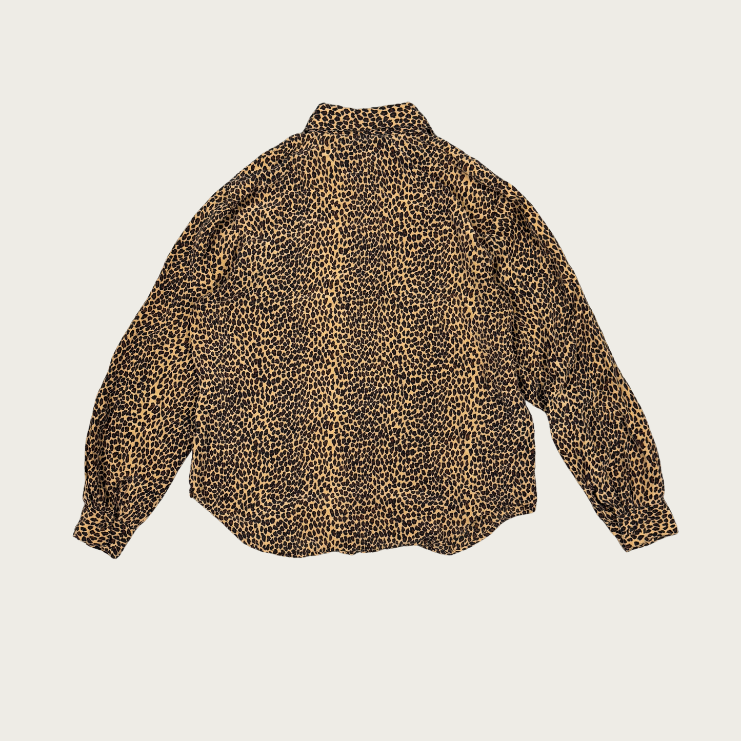 (M/L) Cheetah Print Silk Blouse