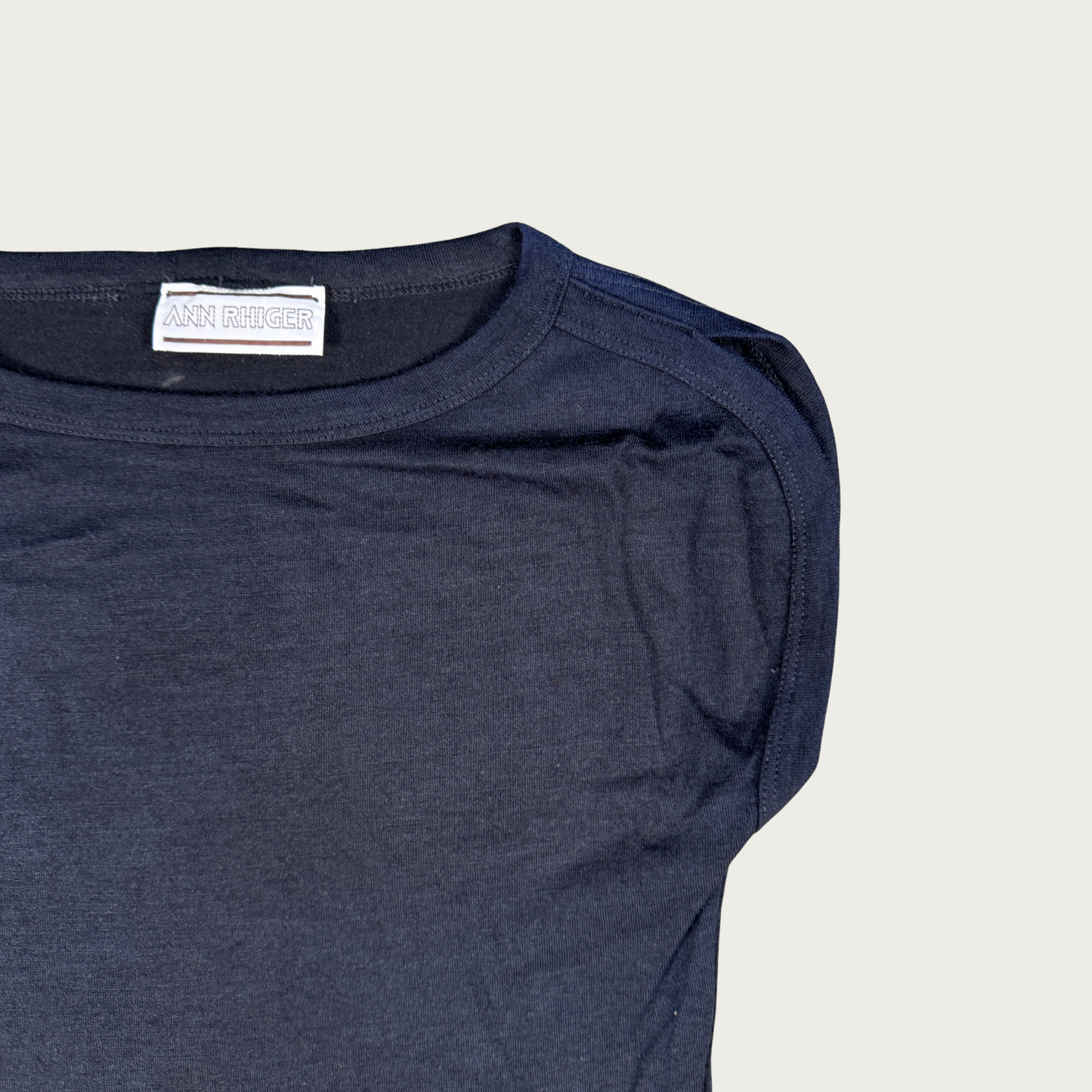 (S) 70s/80s Black/Navy Cap Sleeve Tee