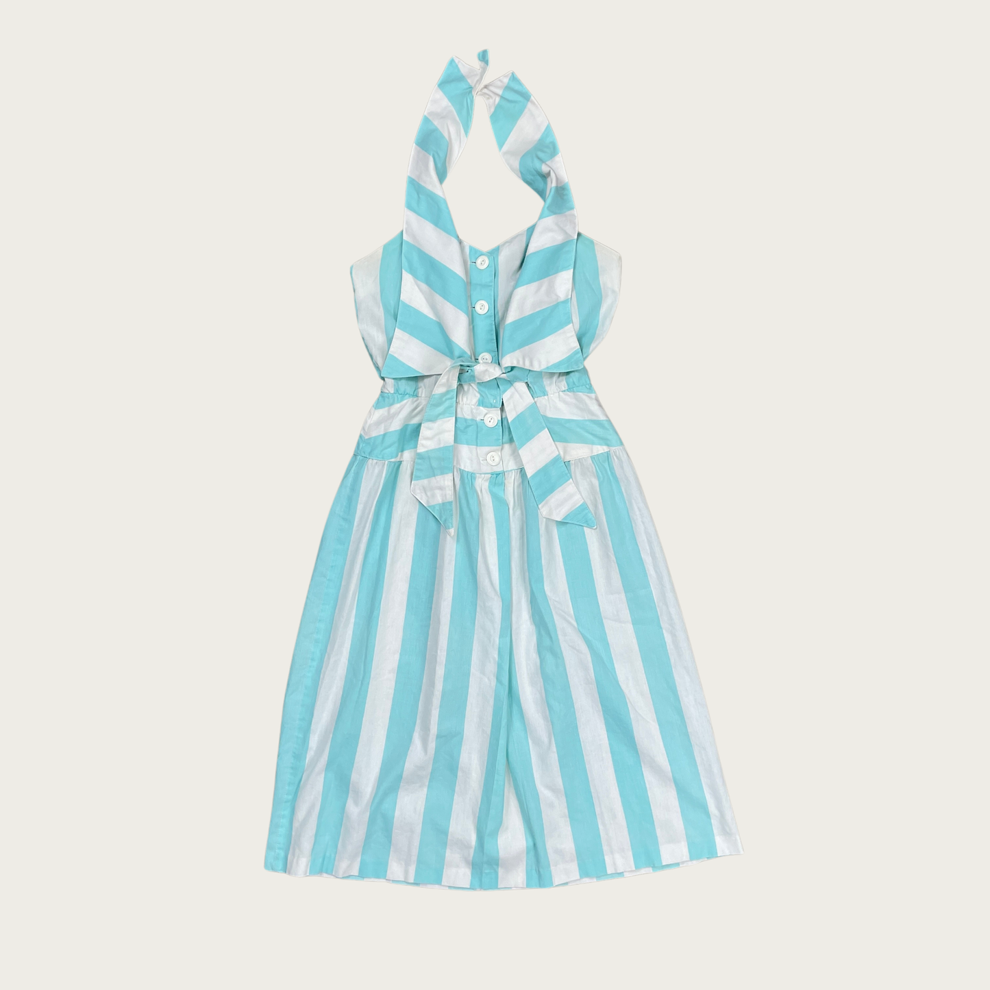 (S) Blue Striped Halter Dress