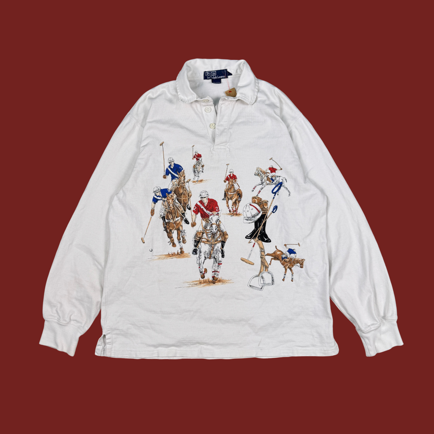 (M/L) 1991 Ralph Lauren Seven Horsemen Rugby Shirt