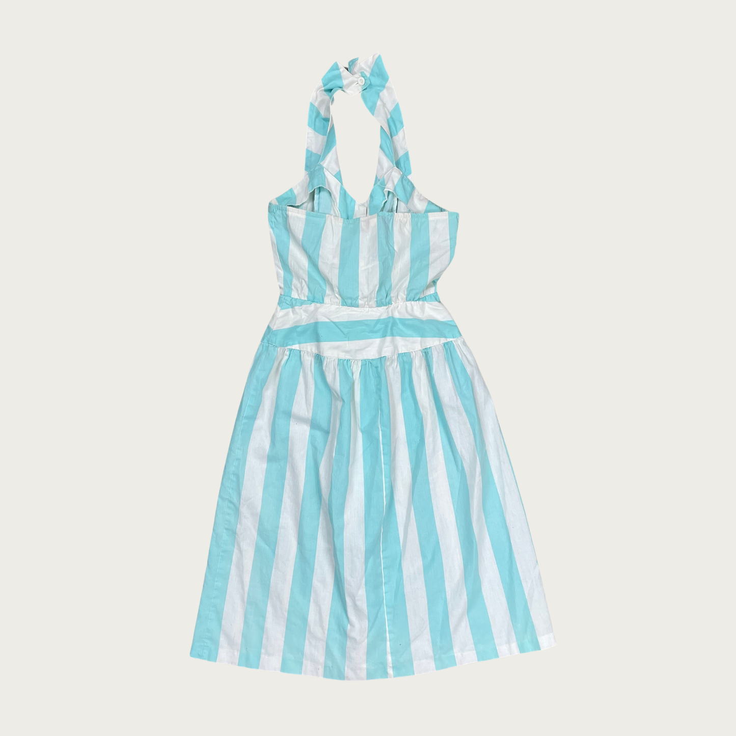 (S) Blue Striped Halter Dress