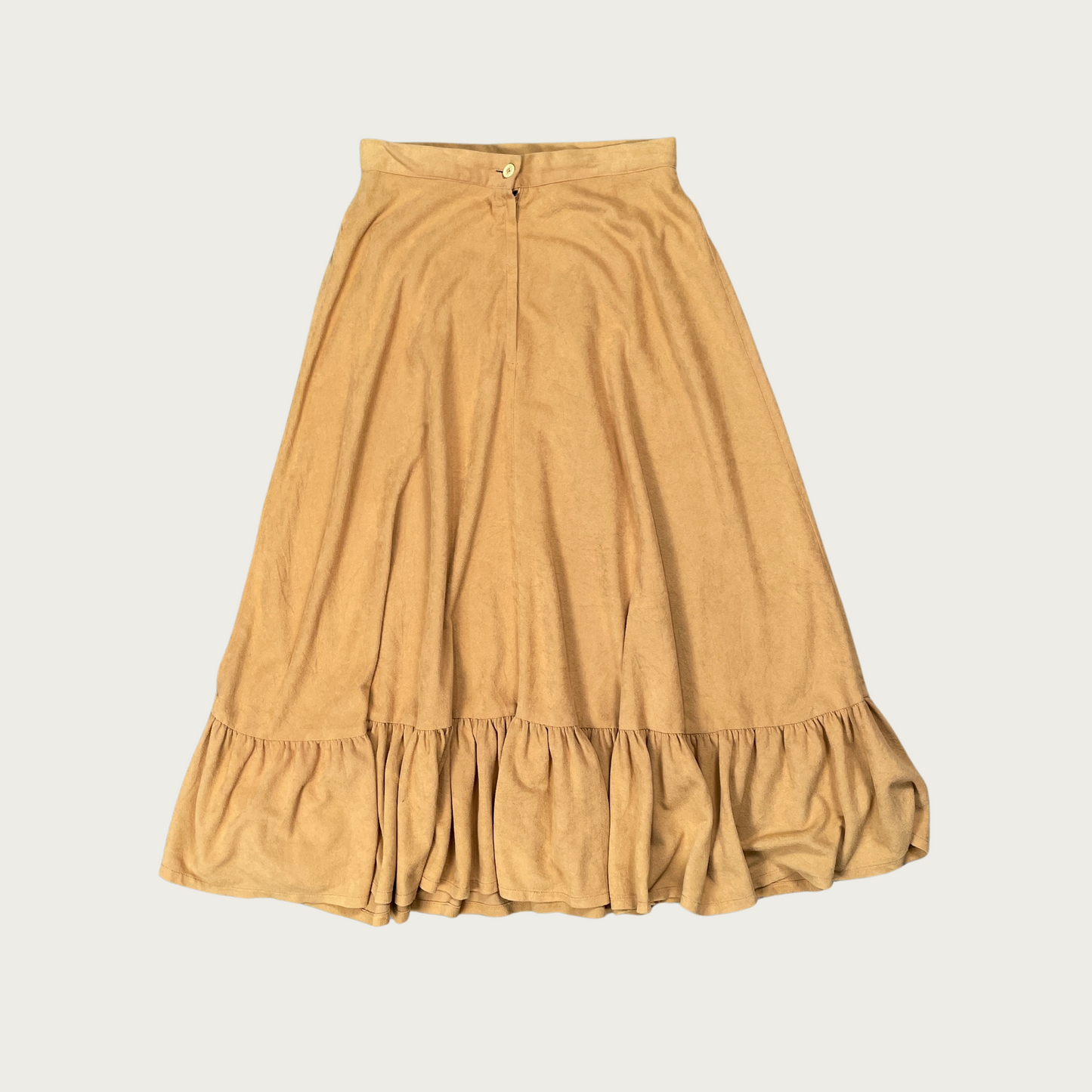 (26") Camel Lightweight Velour Midi Skirt