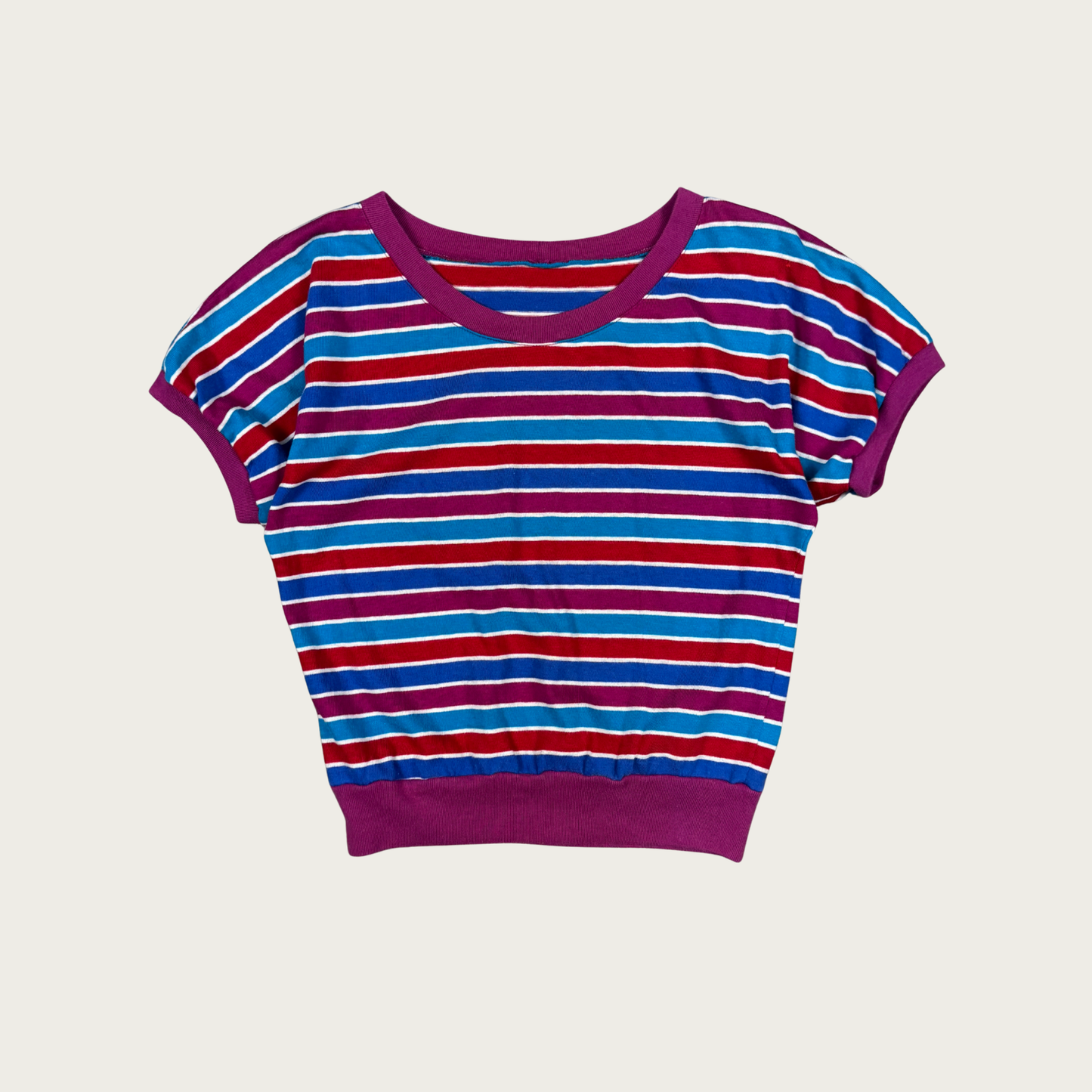 (S/M) 80s/90s Striped Dolman Top