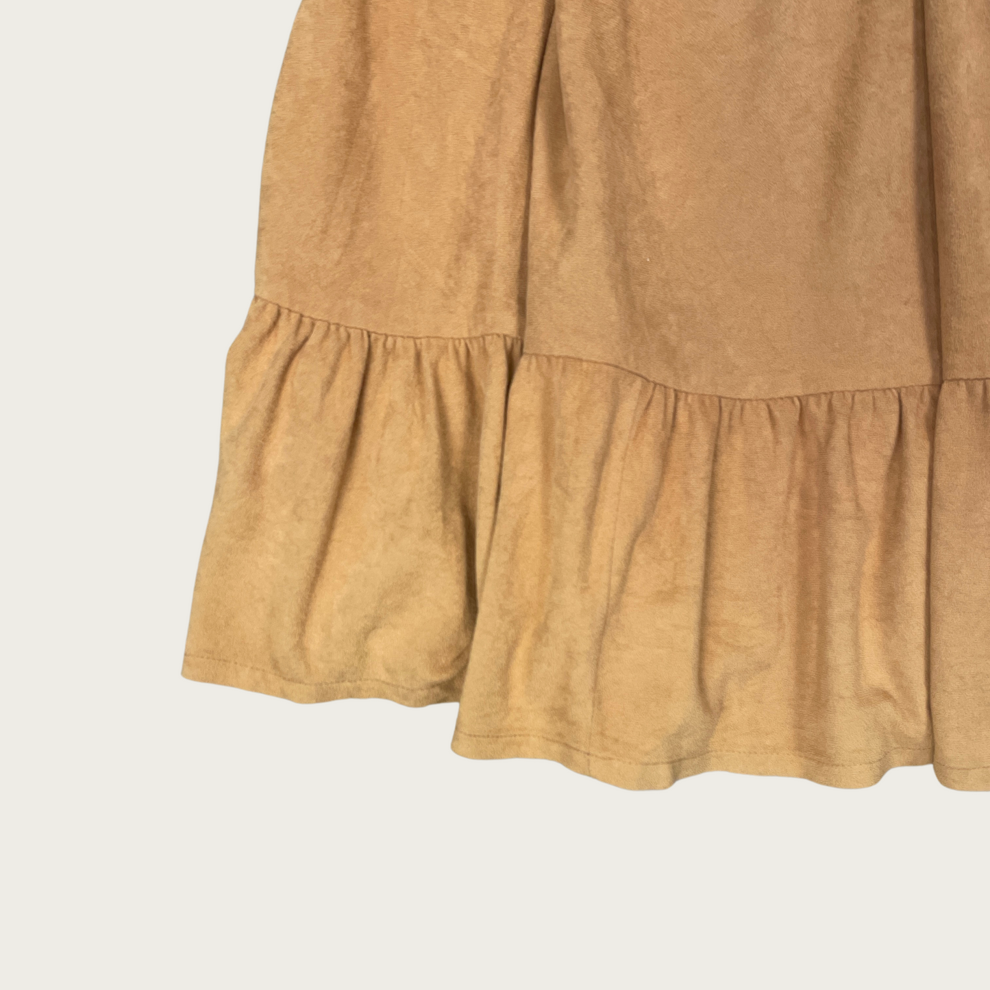 (26") Camel Lightweight Velour Midi Skirt