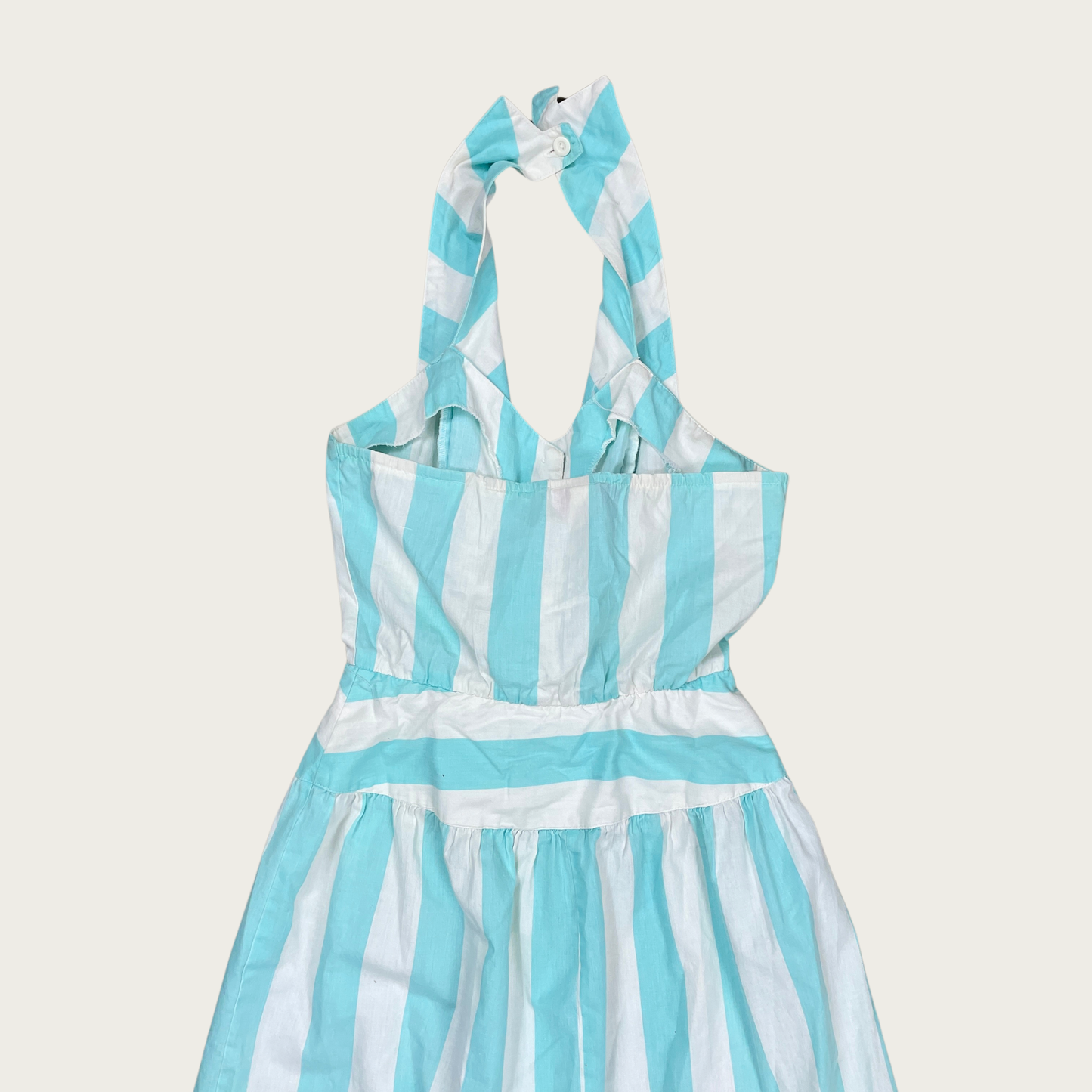 (S) Blue Striped Halter Dress