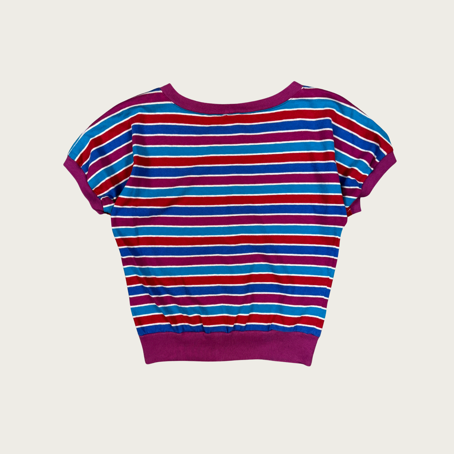 (S/M) 80s/90s Striped Dolman Top