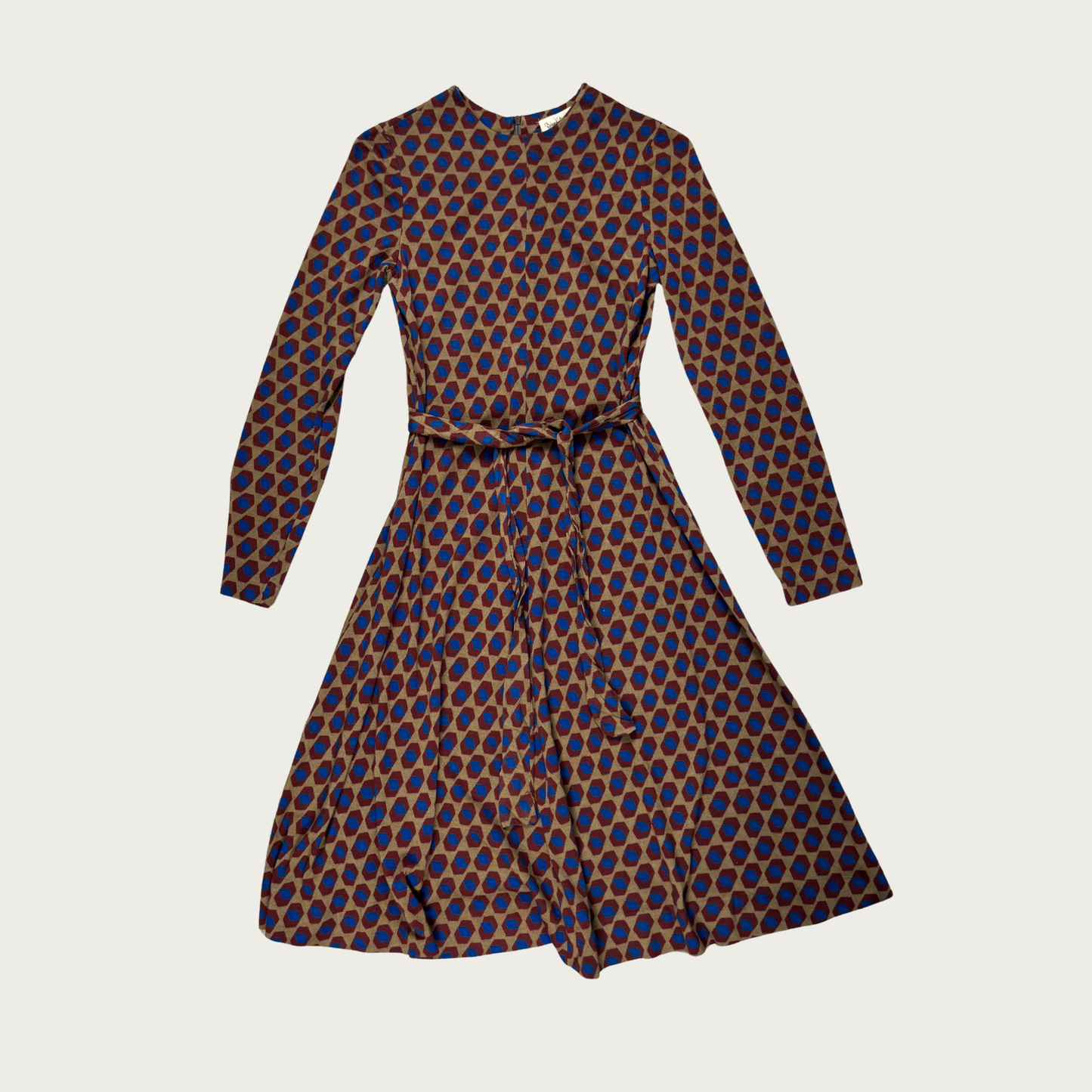 (S) 70s Diane Von Furstenberg Printed Knit Midi Dress