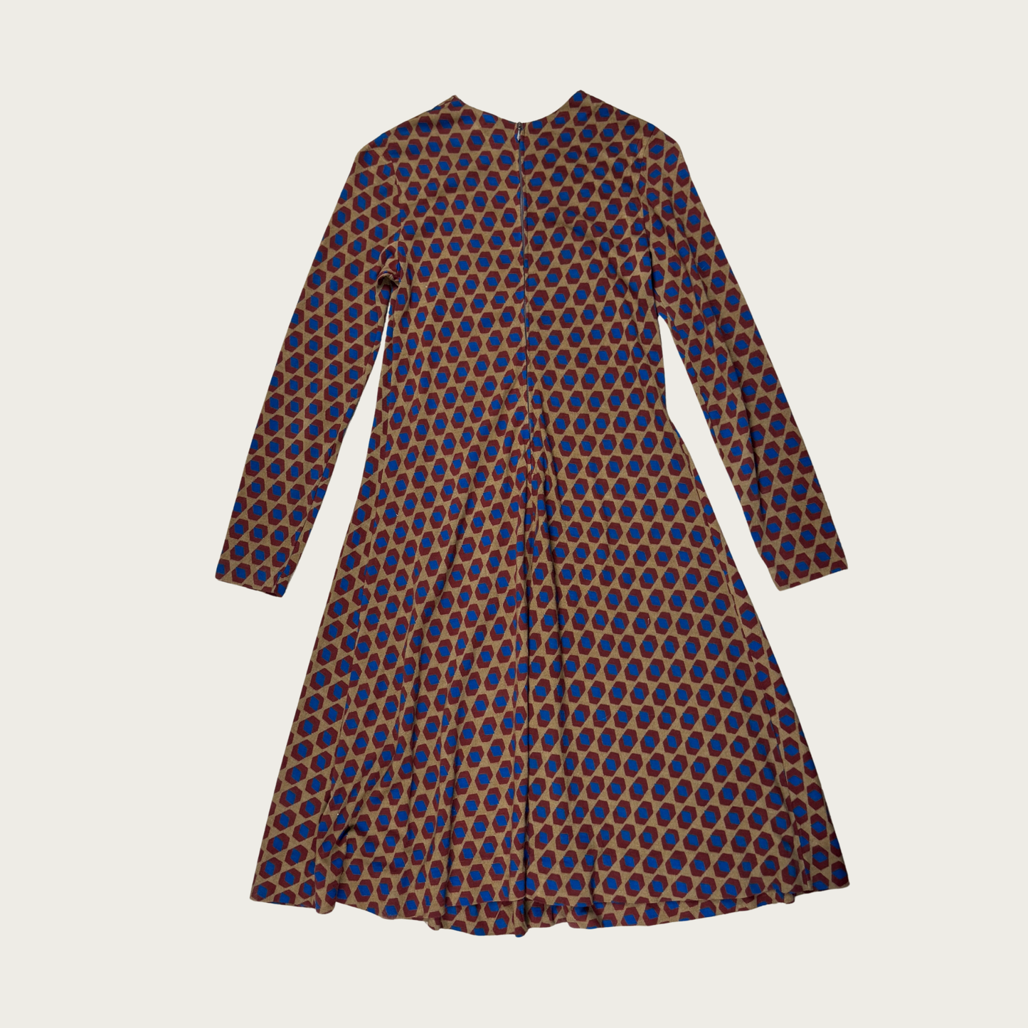 (S) 70s Diane Von Furstenberg Printed Knit Midi Dress