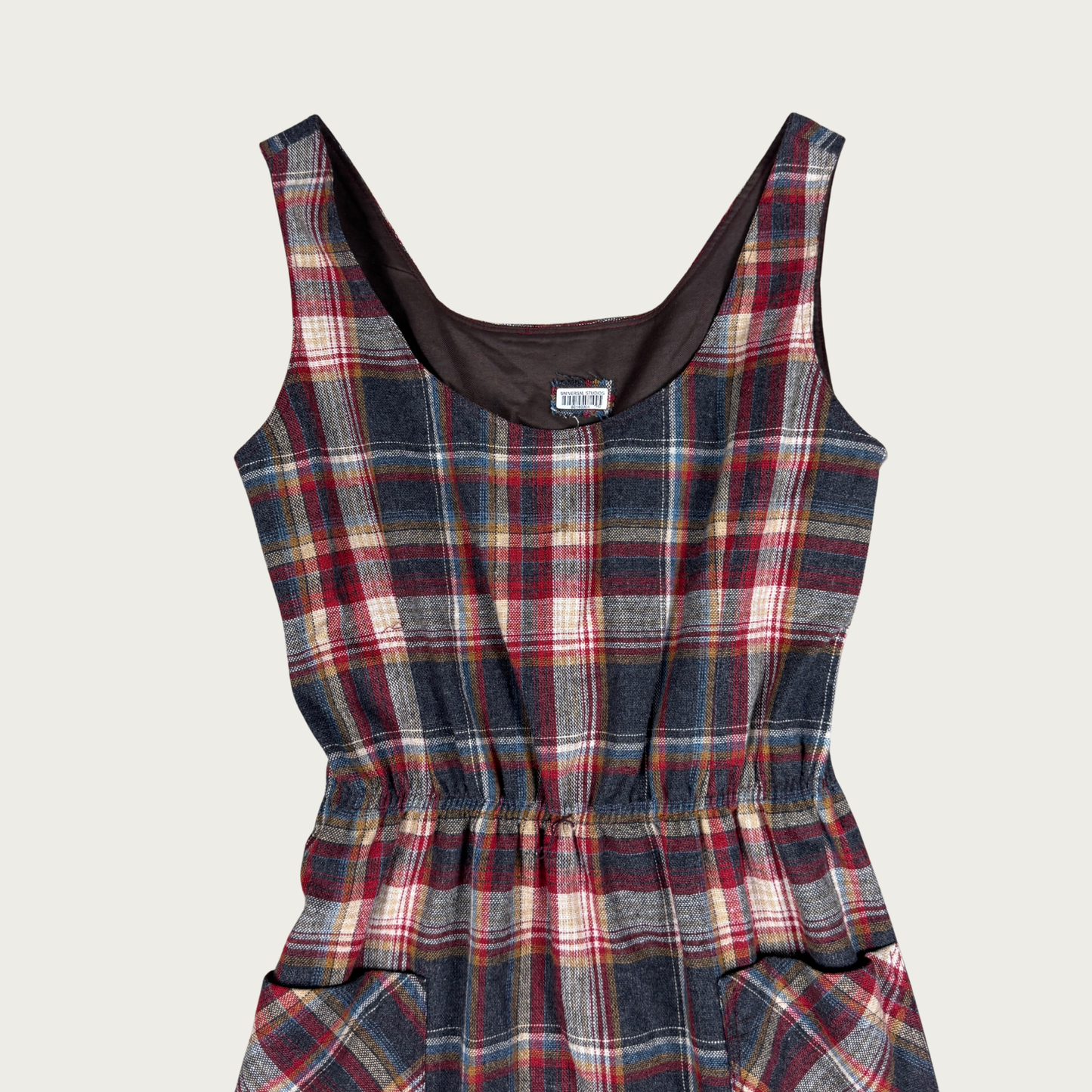 (M) 80s/90s Plaid Multicolor Midi Dress