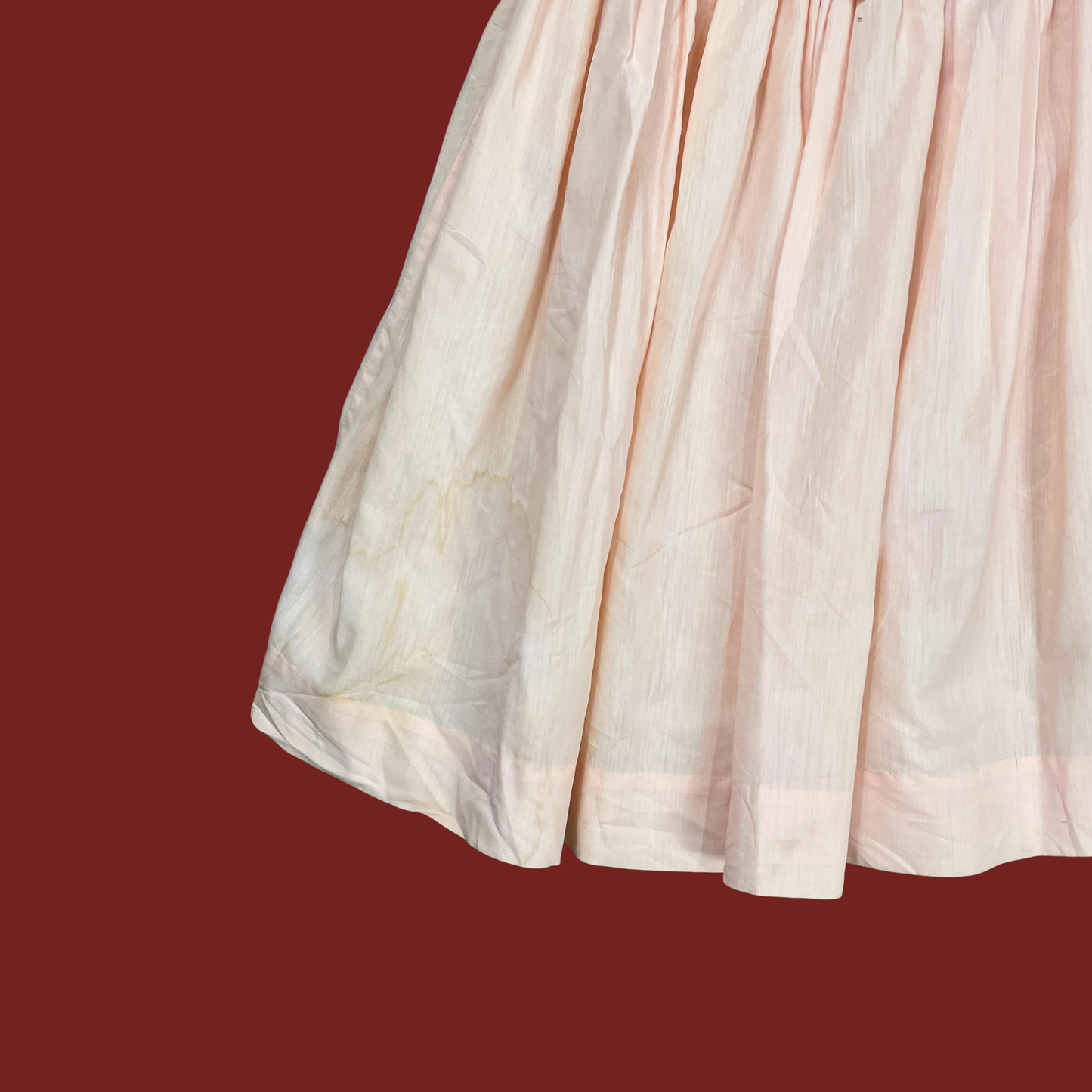 (S) Baby Pink Lace Trim Collared Mini Dress