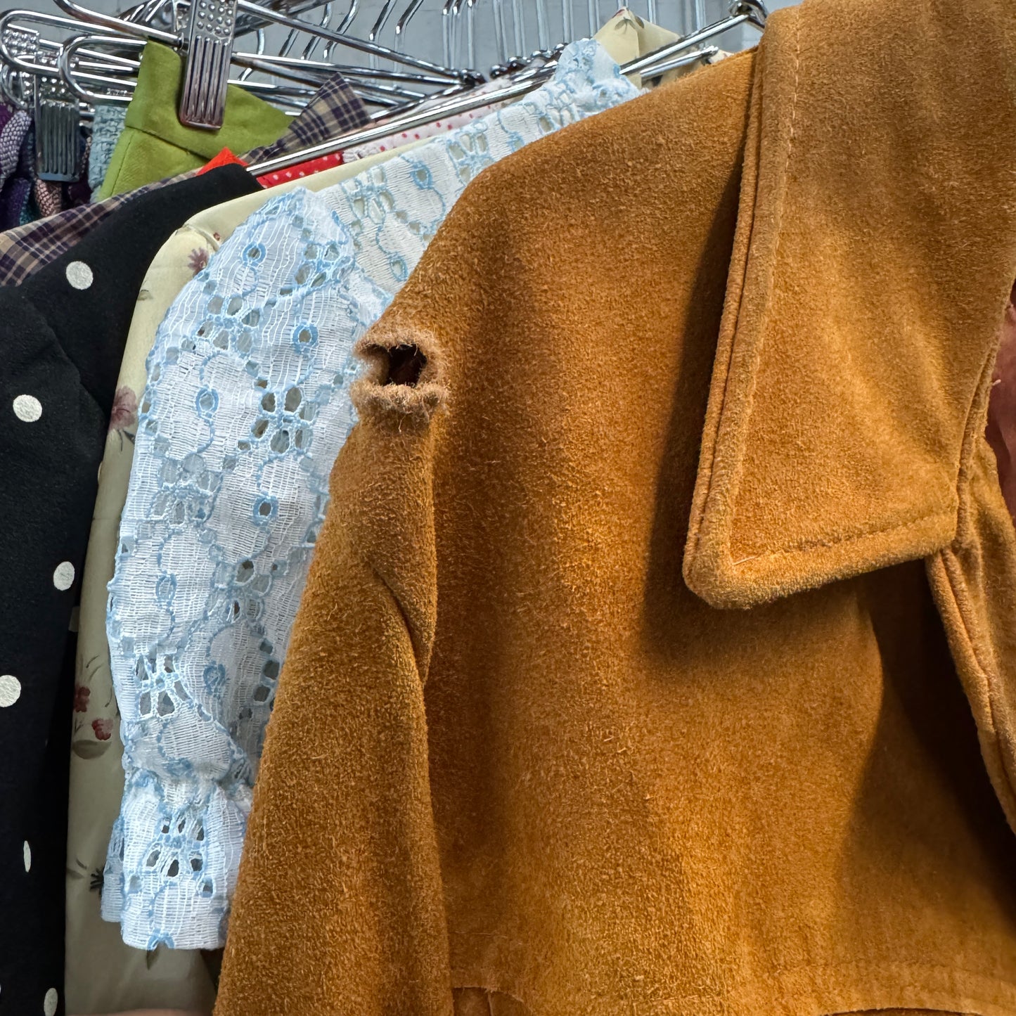 (XL) 70s Suede Fringe Leather Jacket