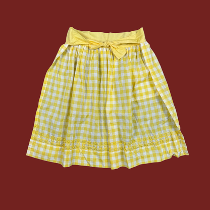 (S) Yellow Plaid Vintage Apron