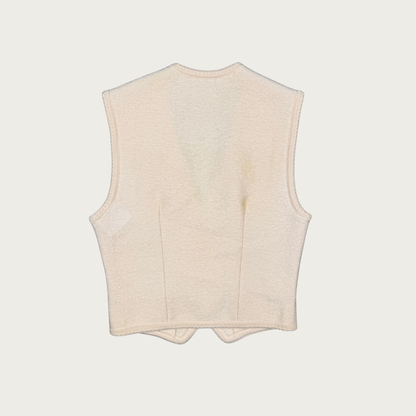 (S) 80s/90s Cream Austrian Wool Vest