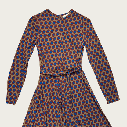 (S) 70s Diane Von Furstenberg Printed Knit Midi Dress