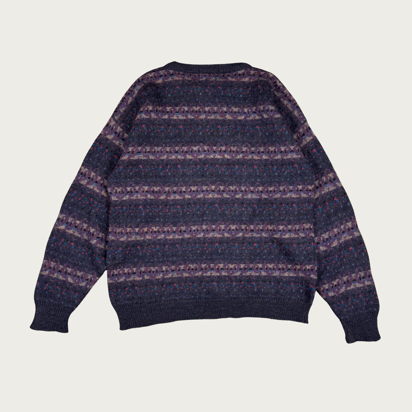 (XL) 90s Burberry Gray/Purple Sweater